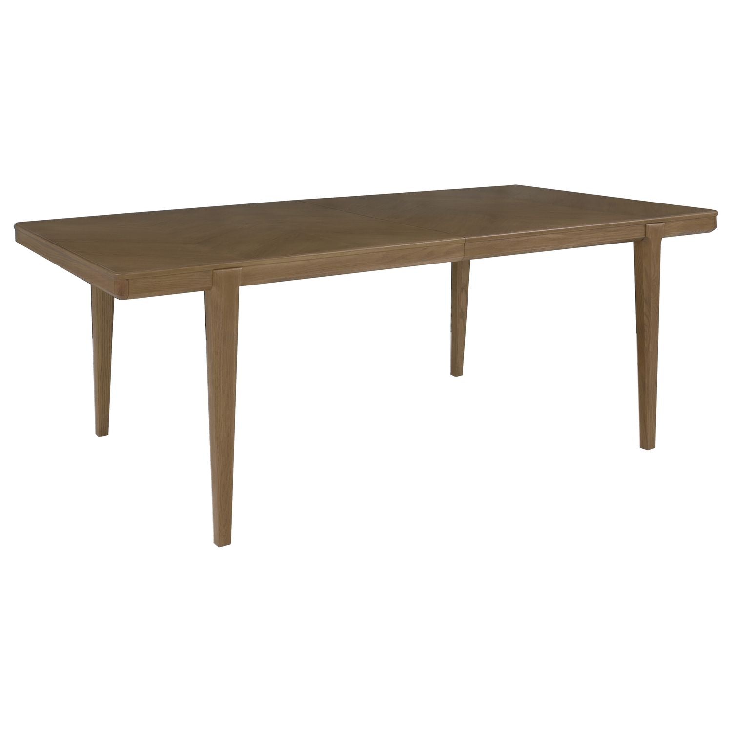 Maxwell Dining Table, shown in medium warm brown and honey oak with wood and oak veneer or solid oak.