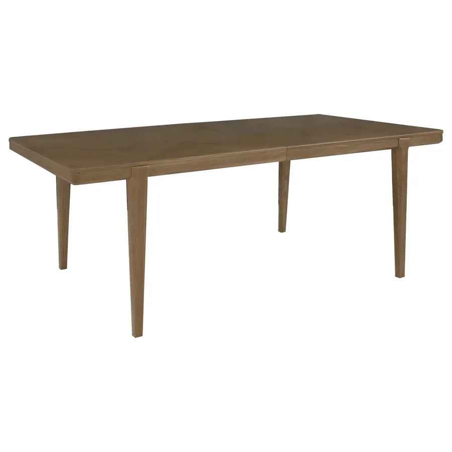 Alternate view of Maxwell Dining Table in medium warm brown and honey oak.