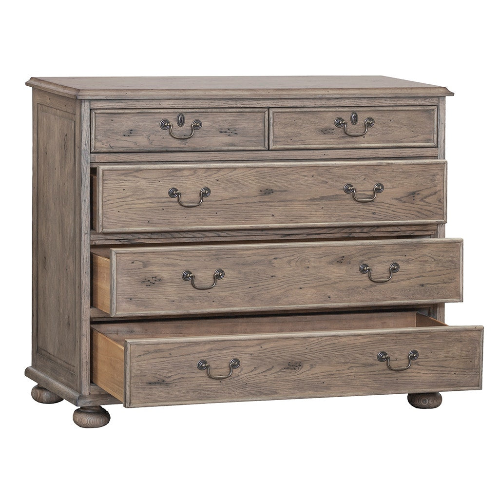 Arcadian Five Drawer Chest - Burnished Oak - White Oak Solids & Veneers