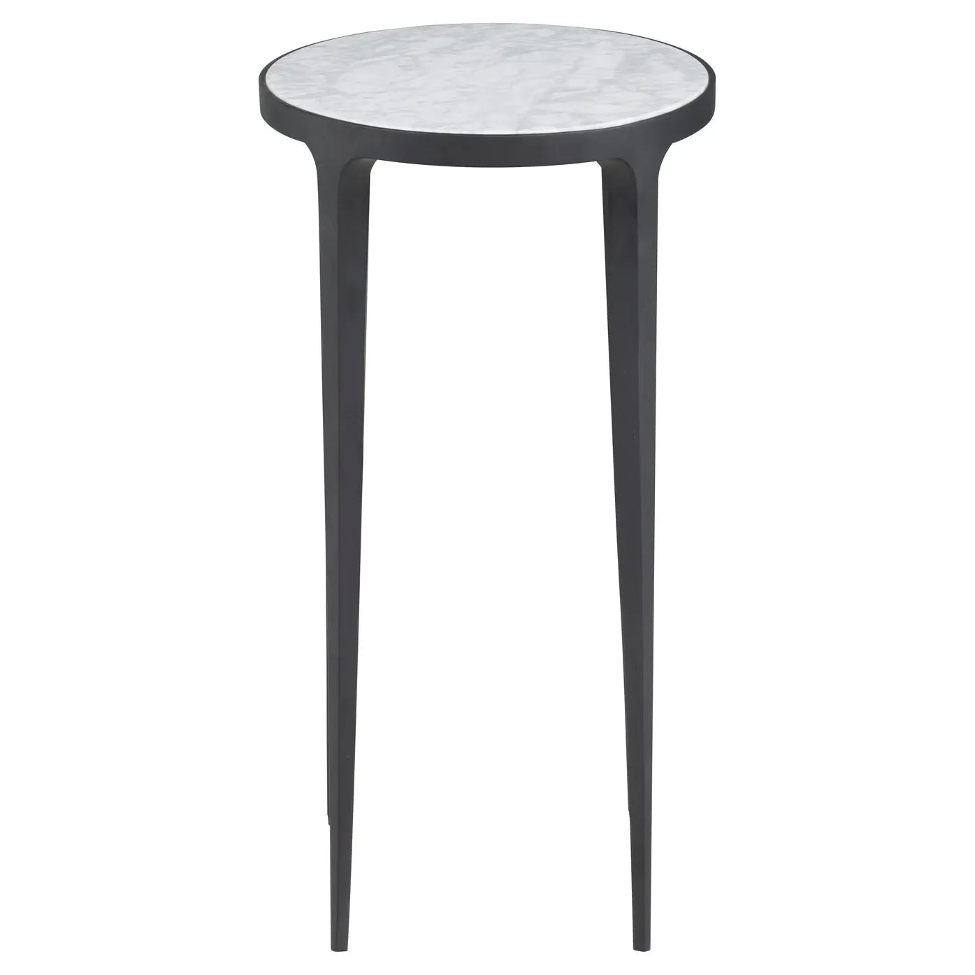 Additional view of Phoenix Oval Drink Table in white and charcoal black.