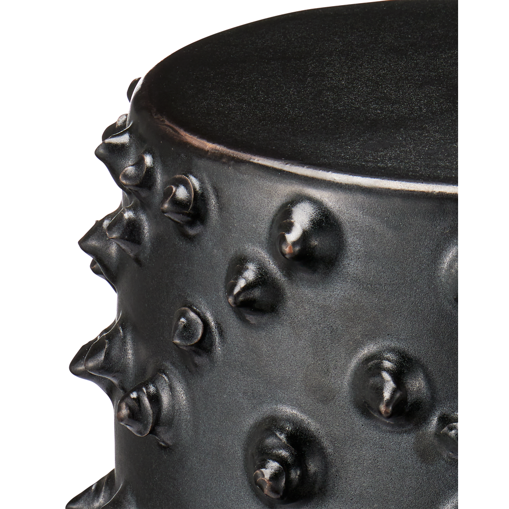 Alternate view of Baltz Black Accent Table in black and tan.