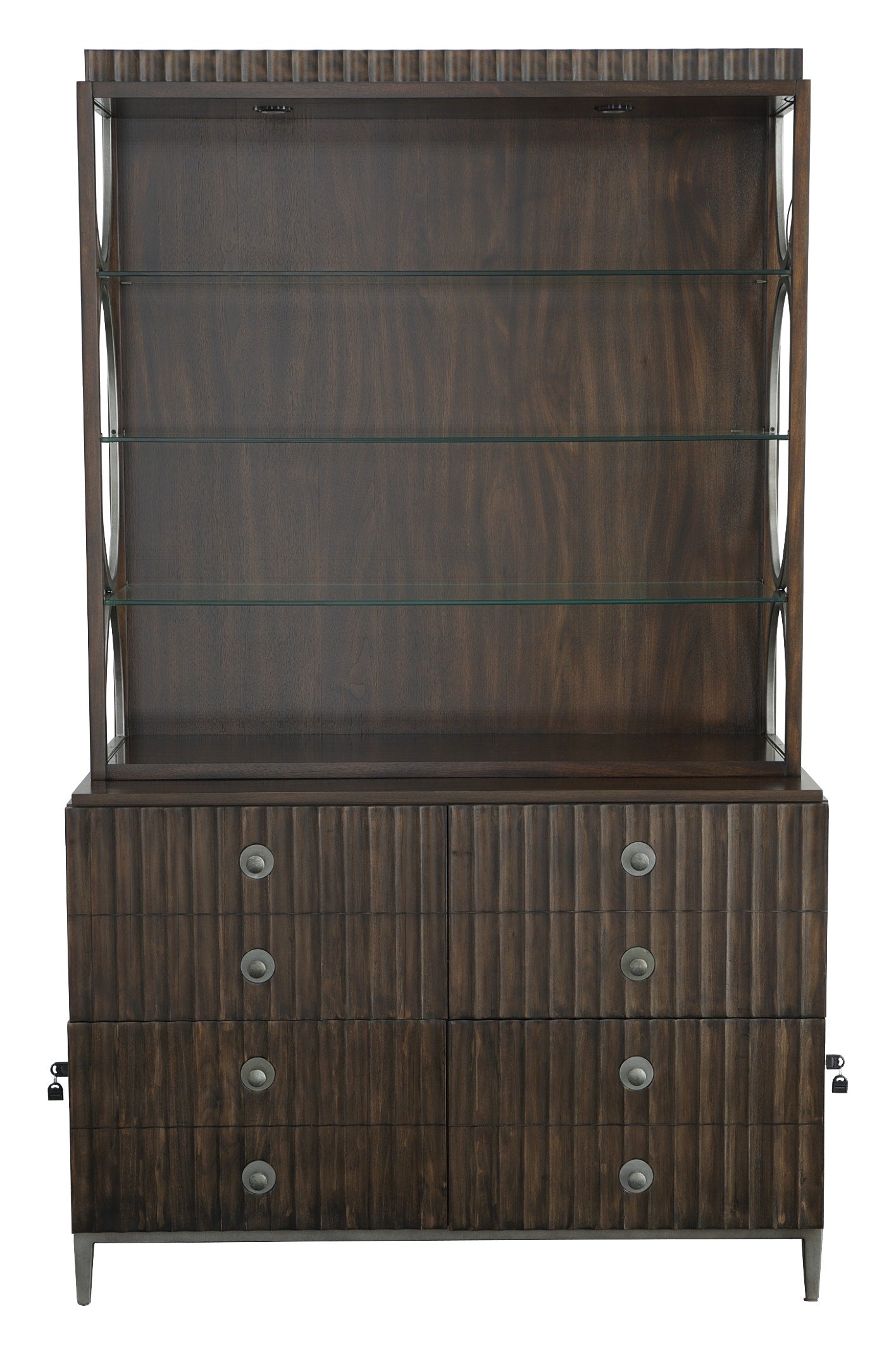 West Camden Lateral File Deck - Tahitian Pearl - Metal, Walnut Solids and Veneers