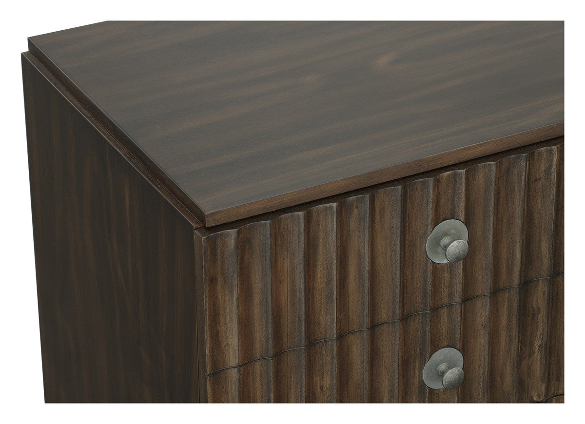 West Camden Lateral File Cabinet - Tahitian Pearl - Metal, Walnut Solids and Veneers