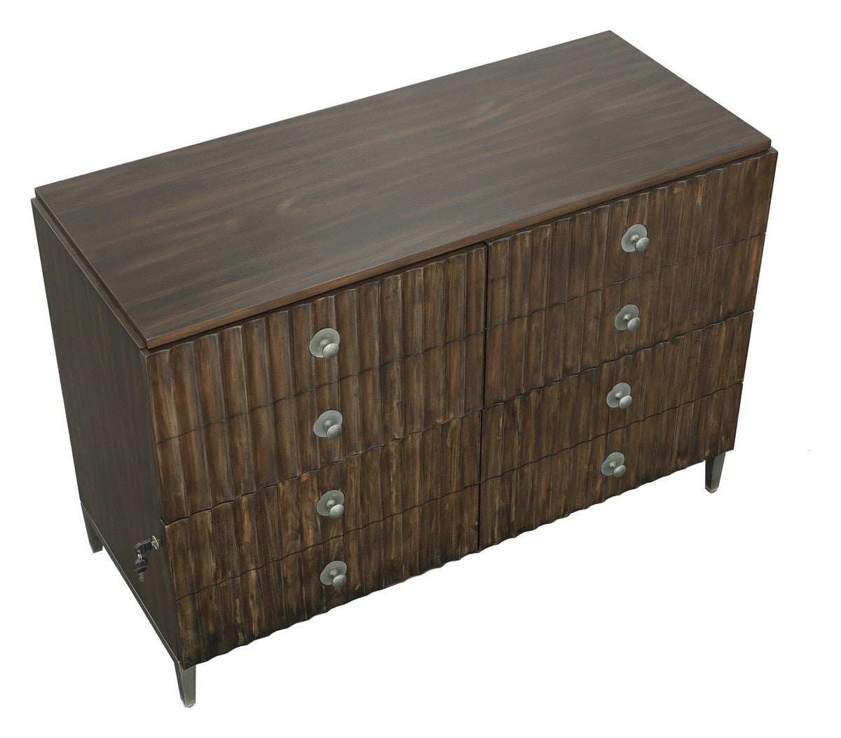 West Camden Lateral File Cabinet - Tahitian Pearl - Metal, Walnut Solids and Veneers