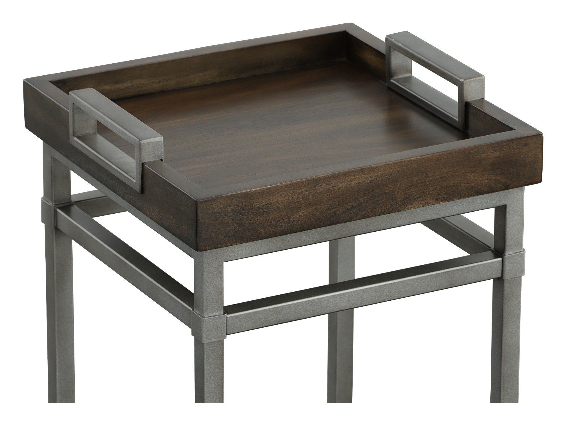 West Camden Drink Table - Tahitian Pearl - Metal, Walnut Solids and Veneers