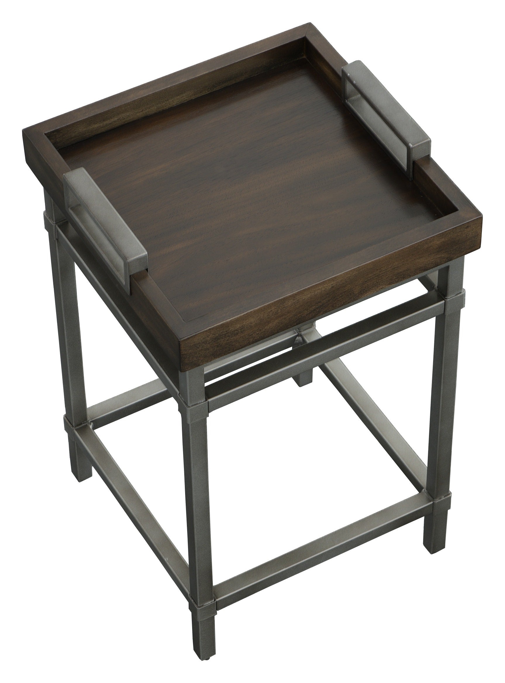 West Camden Drink Table - Tahitian Pearl - Metal, Walnut Solids and Veneers