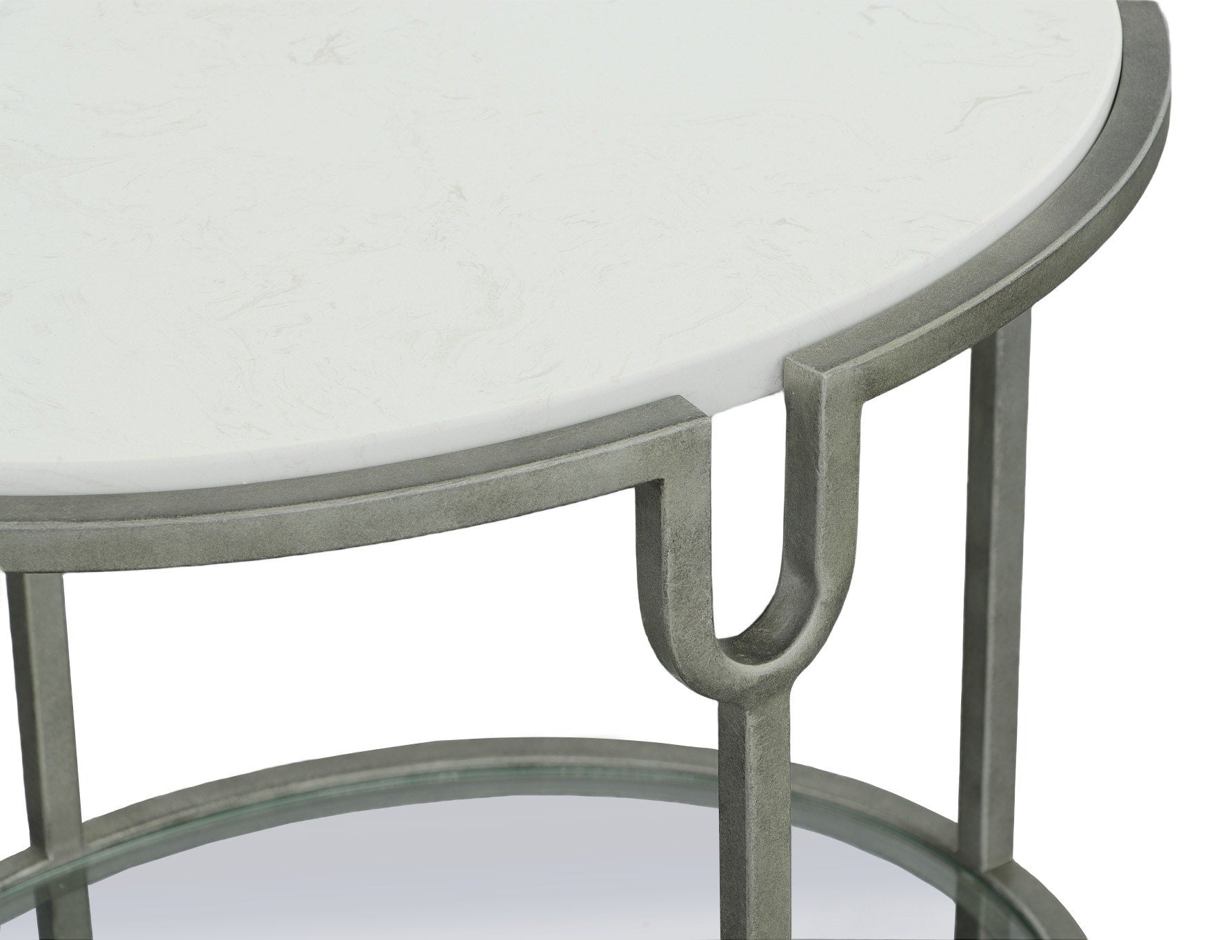 West Camden End Table - Metal, Carrara Marble, & Glass