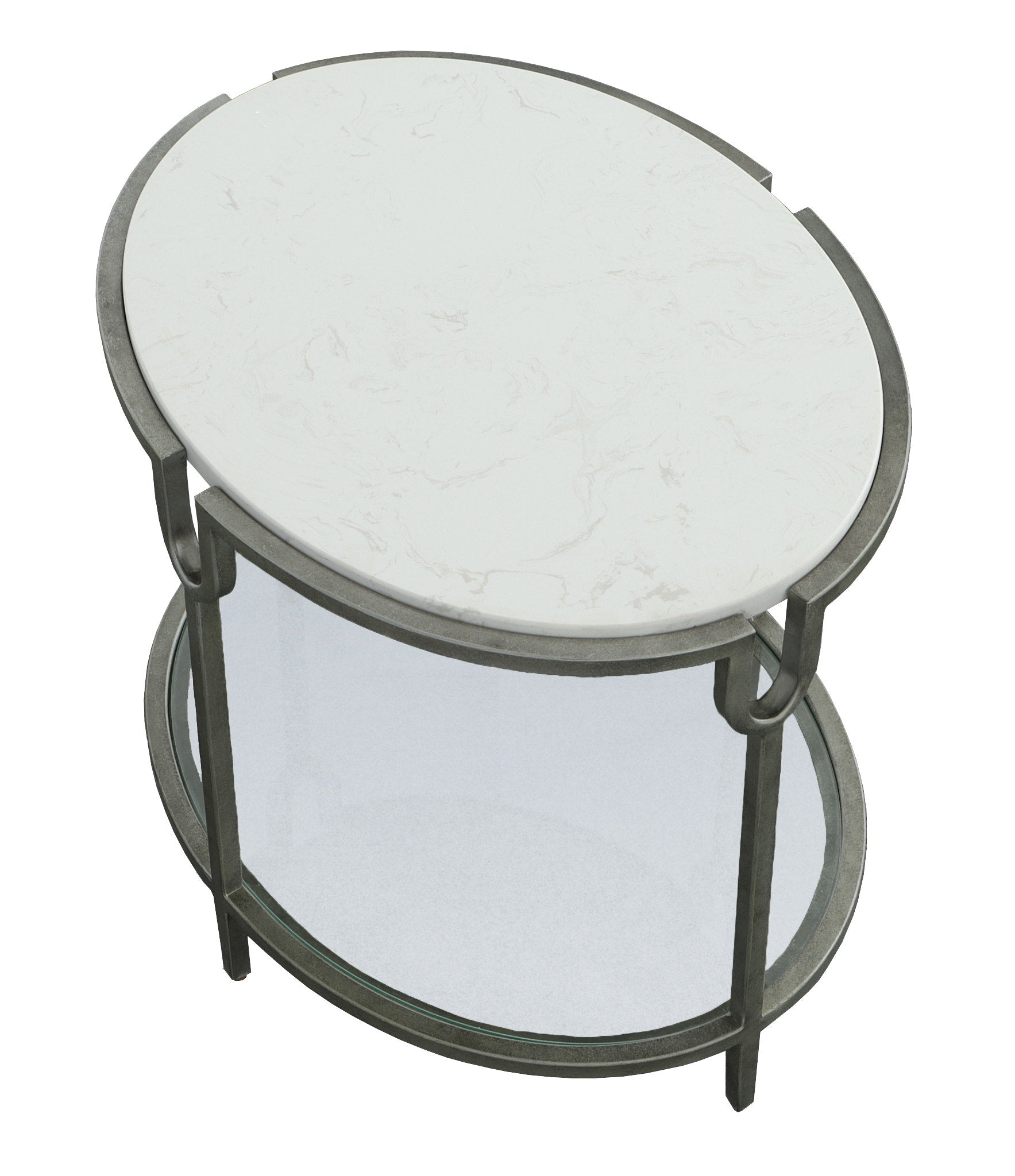 West Camden End Table - Metal, Carrara Marble, & Glass