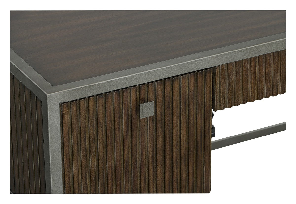 West Camden Writing Desk - Tahitian Pearl - Metal, Walnut Solids and Veneers