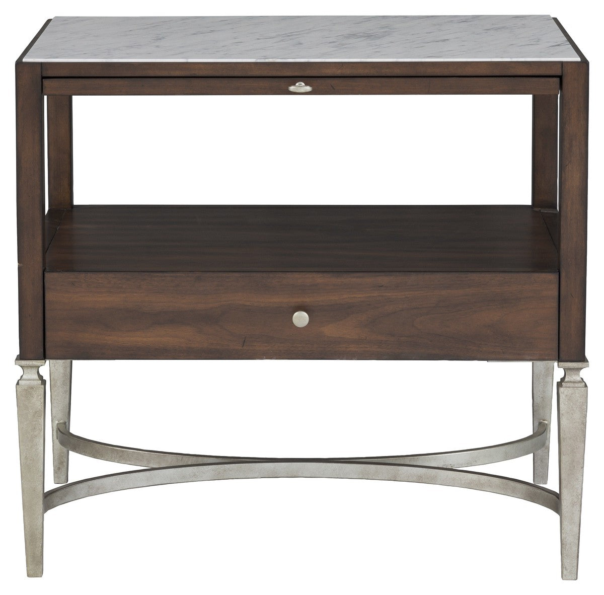 West Camden Nightstand - Tahitian Pearl - Walnut,Metal Accents