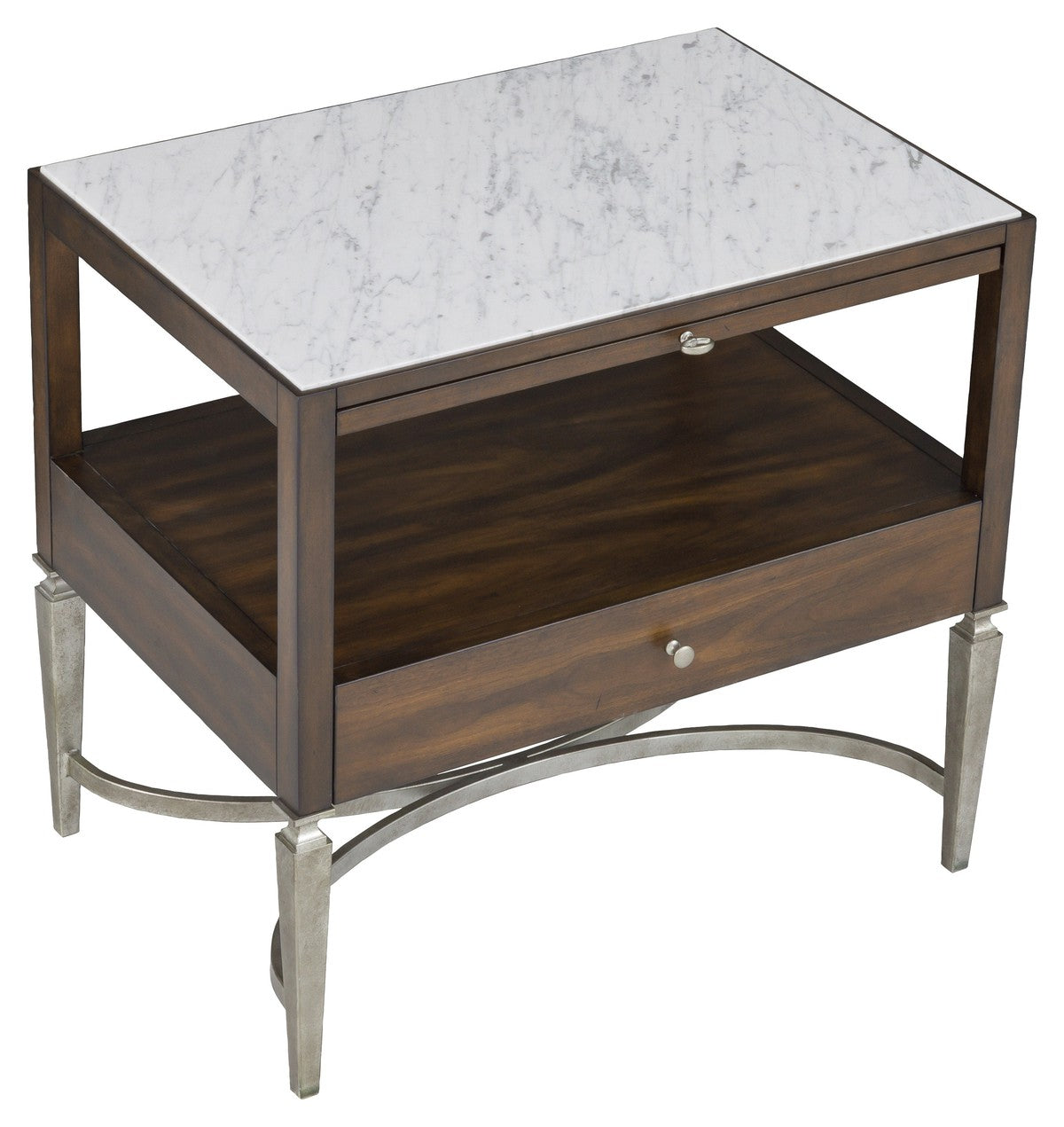 West Camden Nightstand - Tahitian Pearl - Walnut,Metal Accents