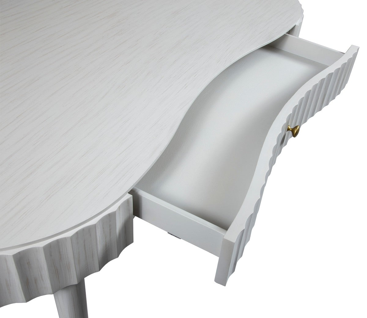 East Camden Vanity Desk - Pearl - Metal,  Poplar Solids & Veneers