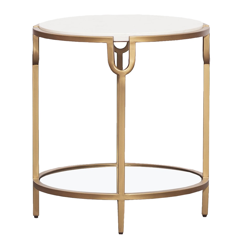 East Camden Lamp Table - Metal, Carrara Marble, & Glass