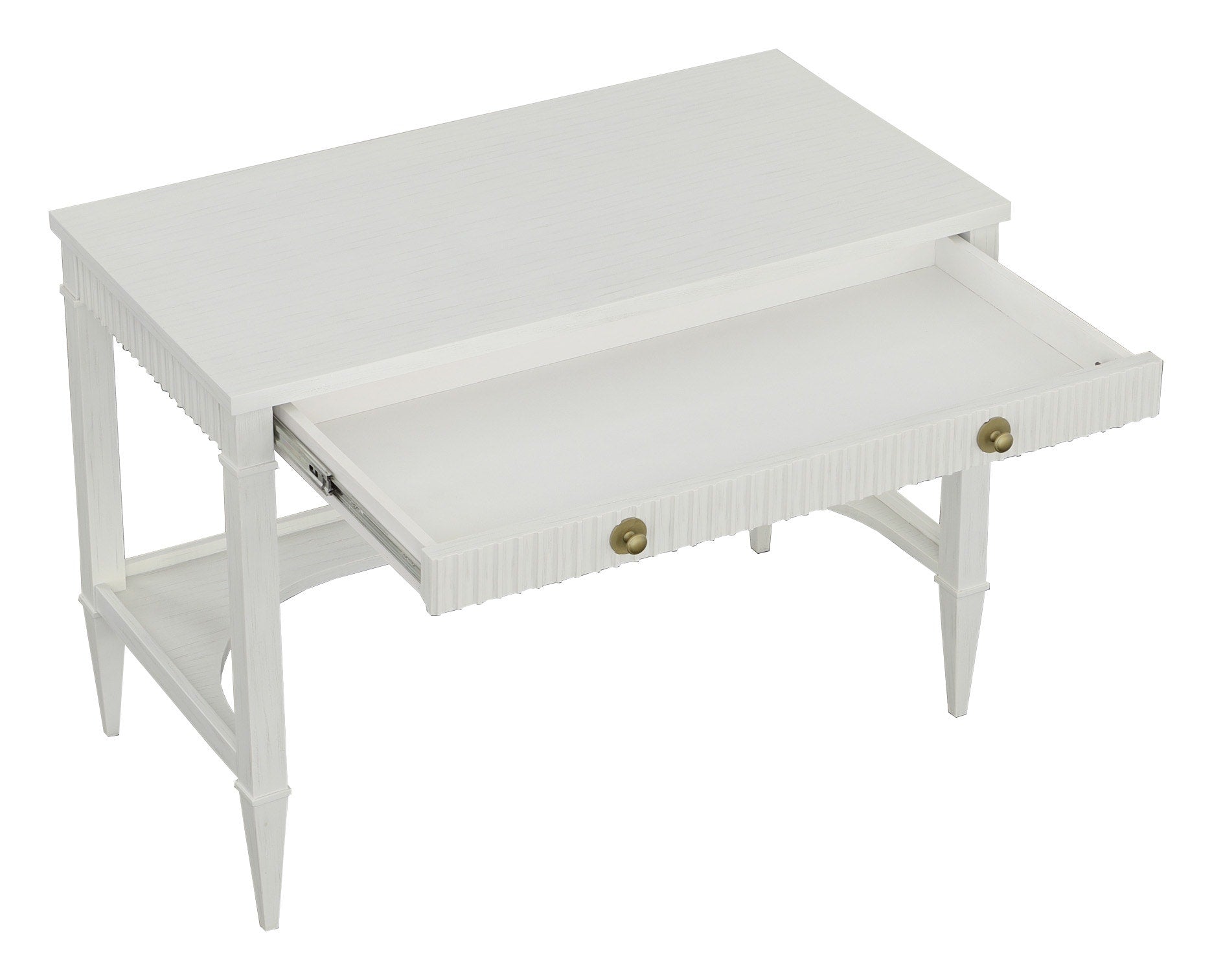 East Camden Desk - Pearl - Metal Accents,Poplar Solids and Veneers