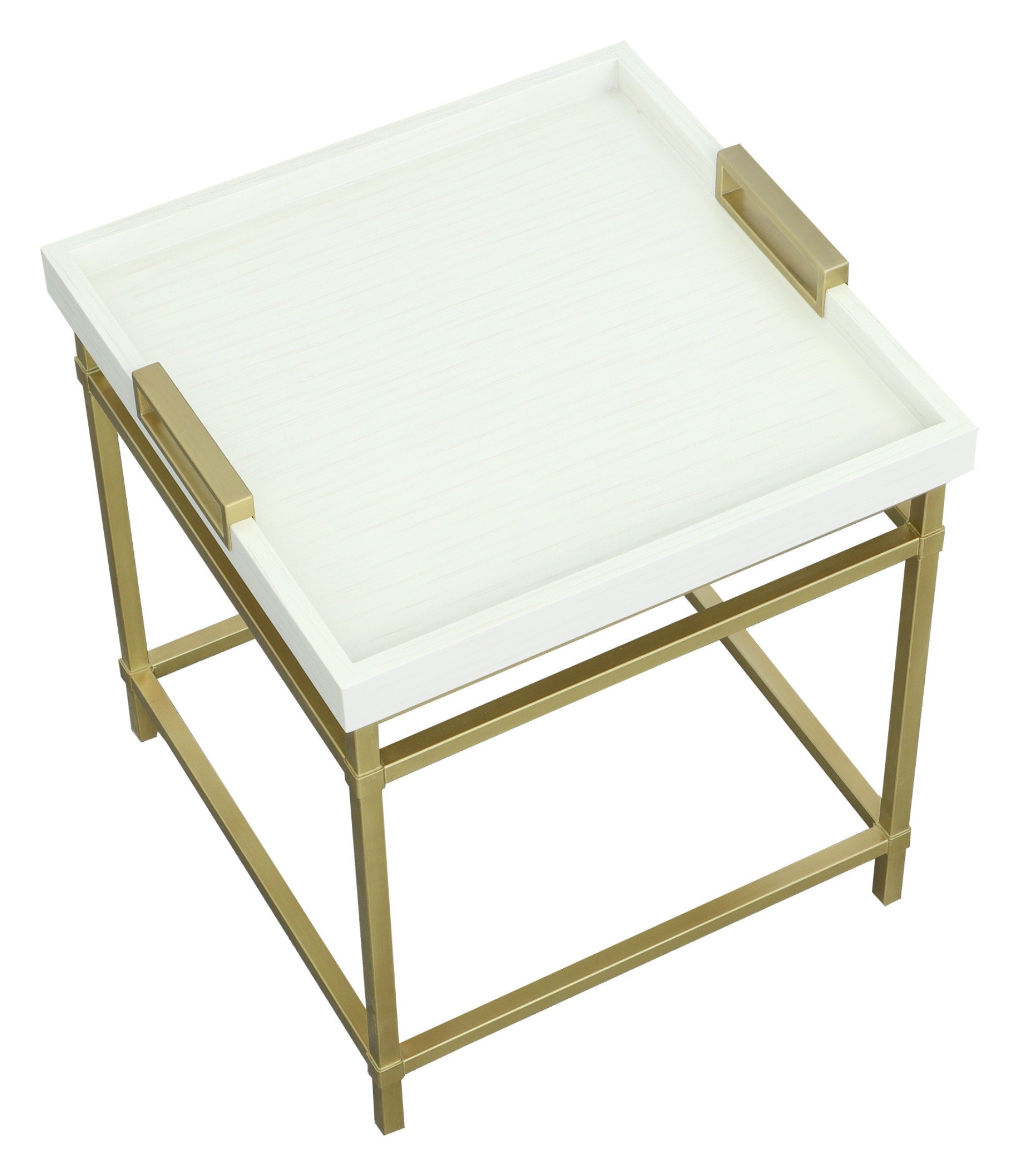 East Camden End Table - Pearl - Metal, Poplar Solids & Veneers