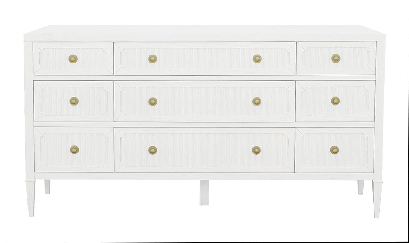 East Camden Dresser - Pearl - Metal Accents,Poplar Solids and Veneers