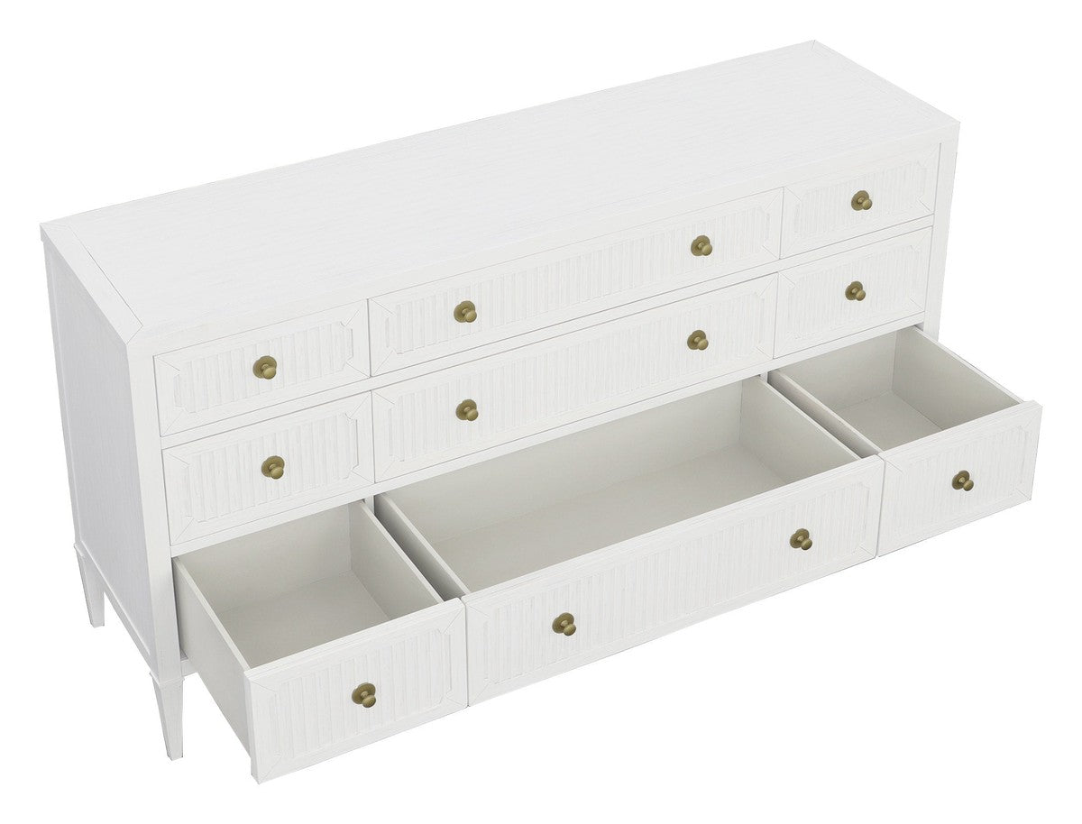 East Camden Dresser - Pearl - Metal Accents,Poplar Solids and Veneers