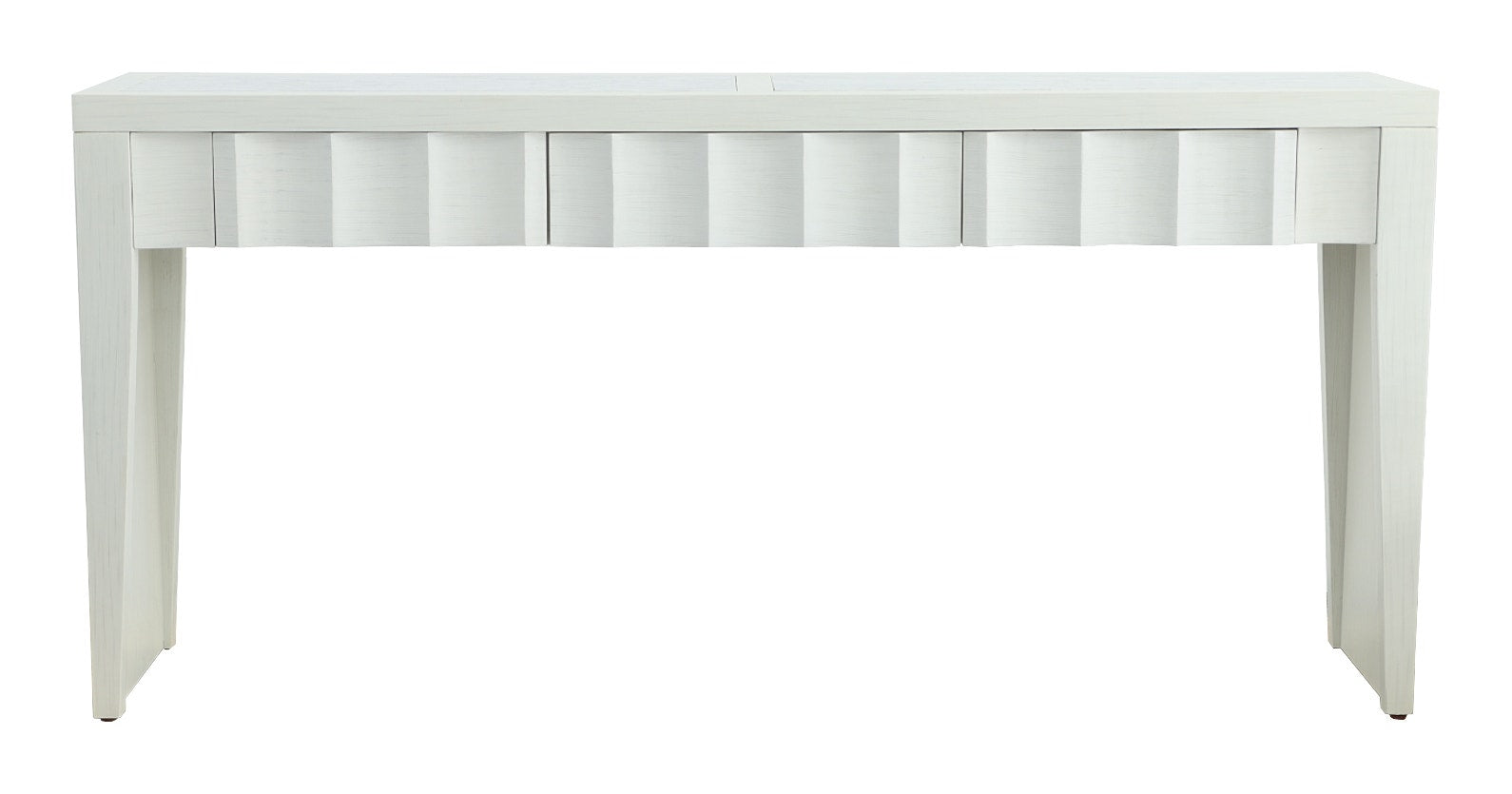 East Camden Three Drawer Console - Pearl - Poplar Solids & Veneers, Stone