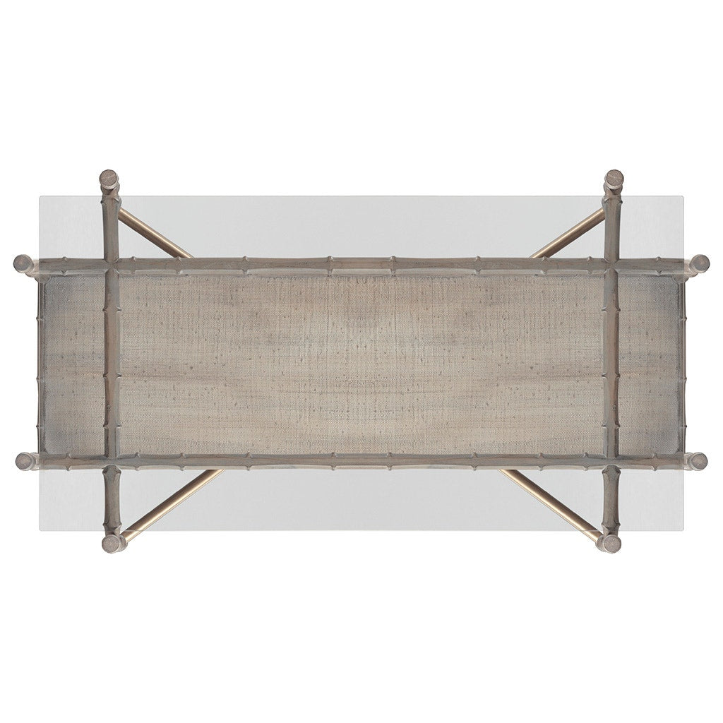 Temperate Grove Cocktail Table - Sanibel - White Oak Solids & Veener. Raffia accents