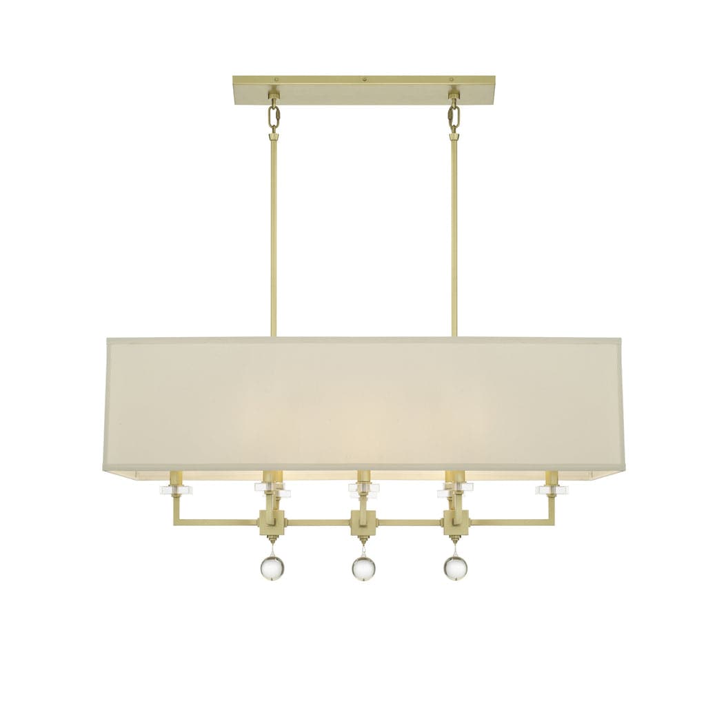 Paxton 8 Light Linear Chandelier-Crystorama Lighting Company-CRYSTO-8109-AG-PendantsBrass-1-France and Son