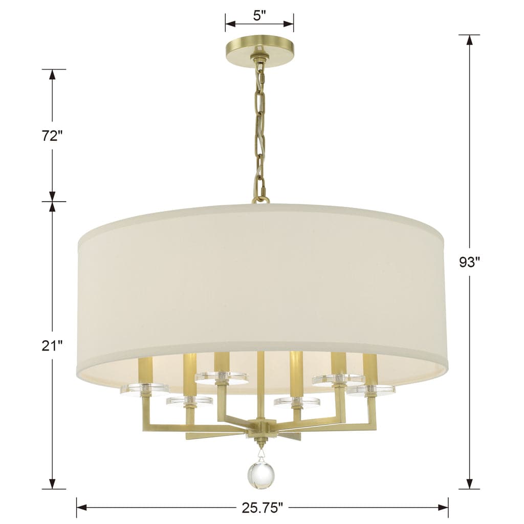 Paxton 6 Light Chandelier-Crystorama Lighting Company-CRYSTO-8116-AG-Chandeliers-4-France and Son