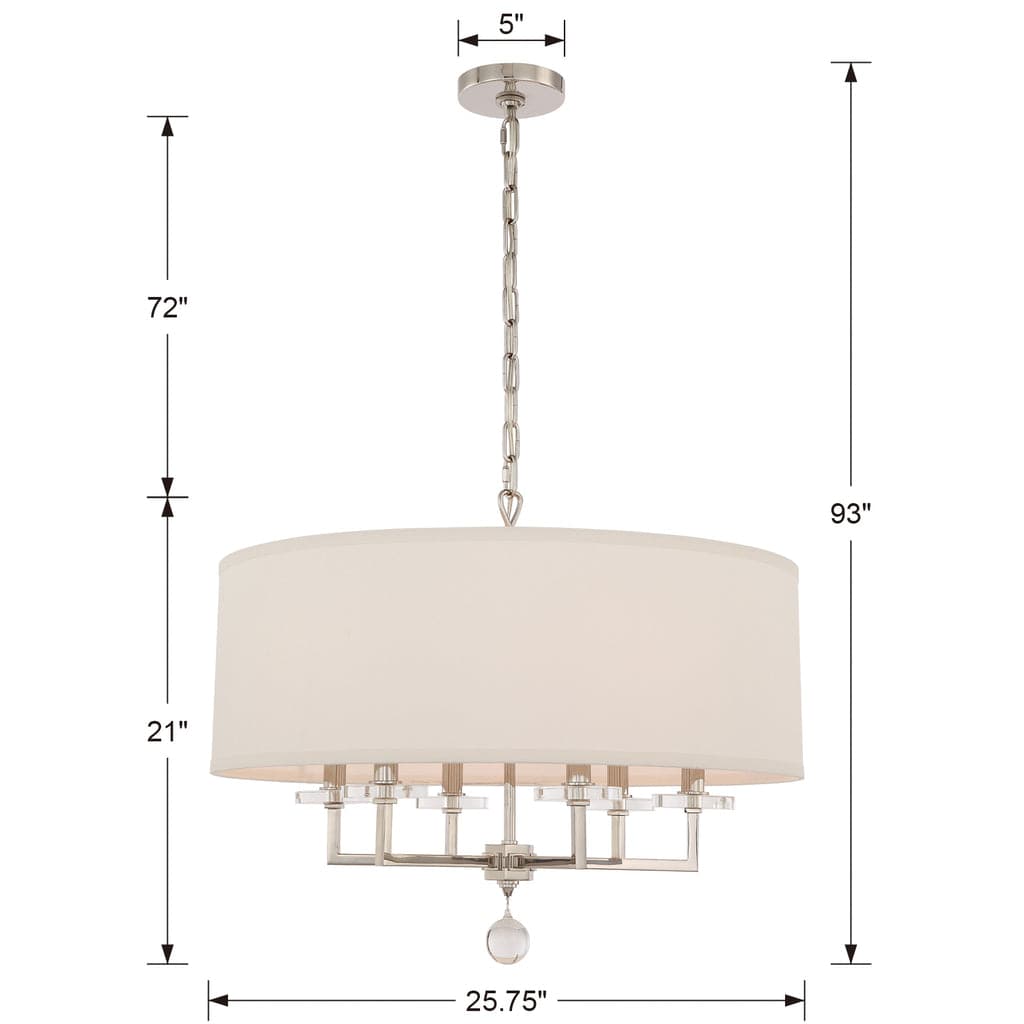 Paxton 6 Light Chandelier-Crystorama Lighting Company-CRYSTO-8116-AG-ChandeliersAged Brass-9-France and Son