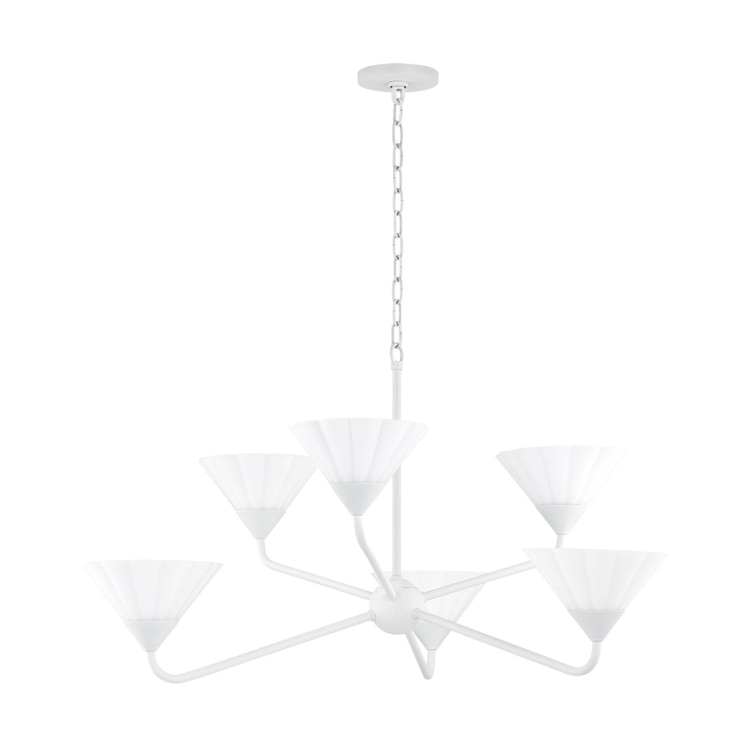 Kelsey 6 Light Chandelier-Mitzi-HVL-H817806-TWH-ChandeliersTextured White-2-France and Son