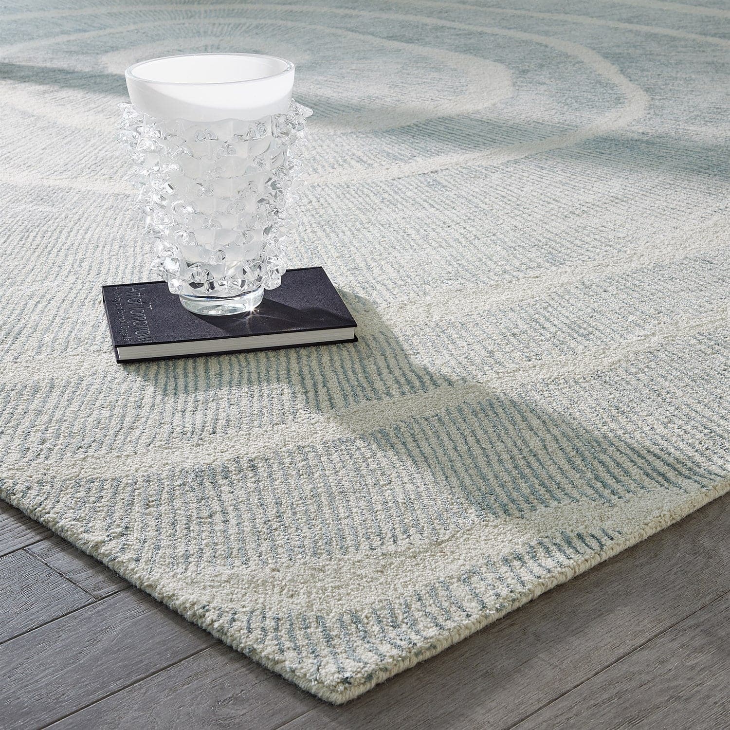 Burst Rug-Ivory/Blue