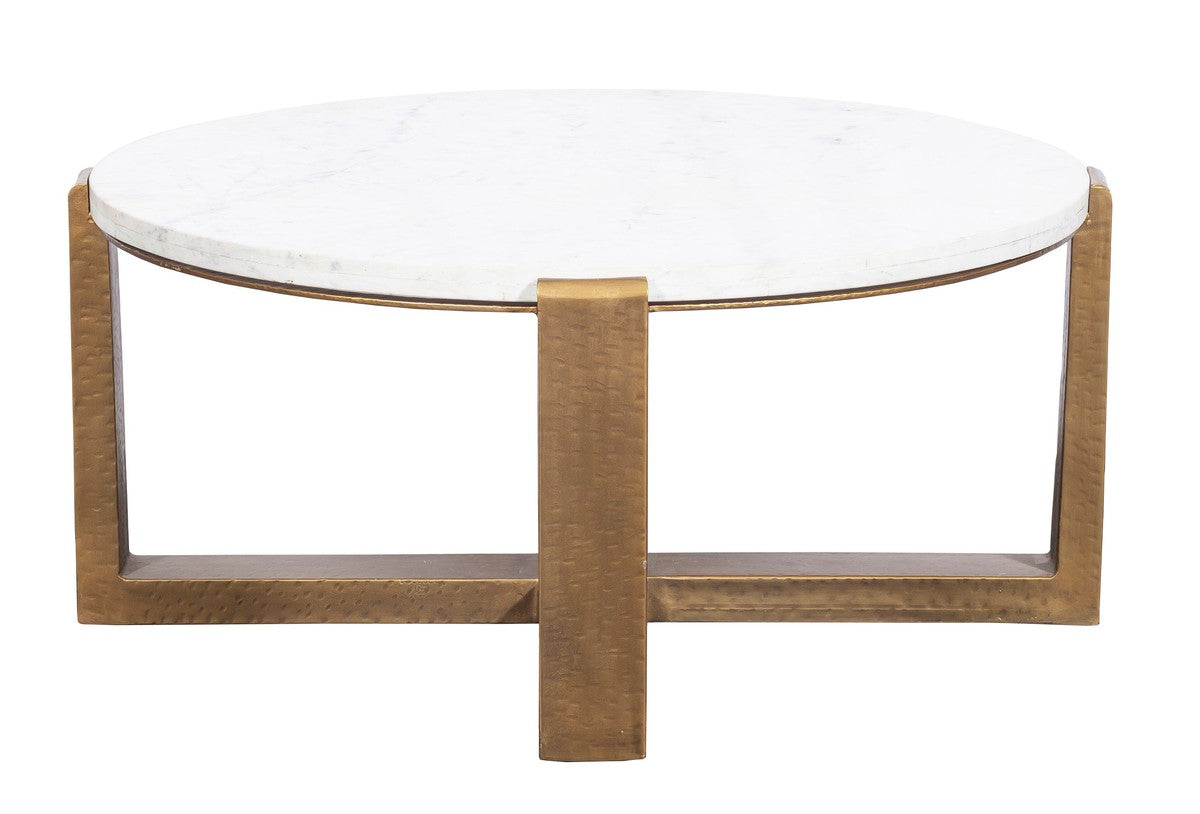 Veneto Cocktail Table - Hand Forged Metal,Calcutta Stone