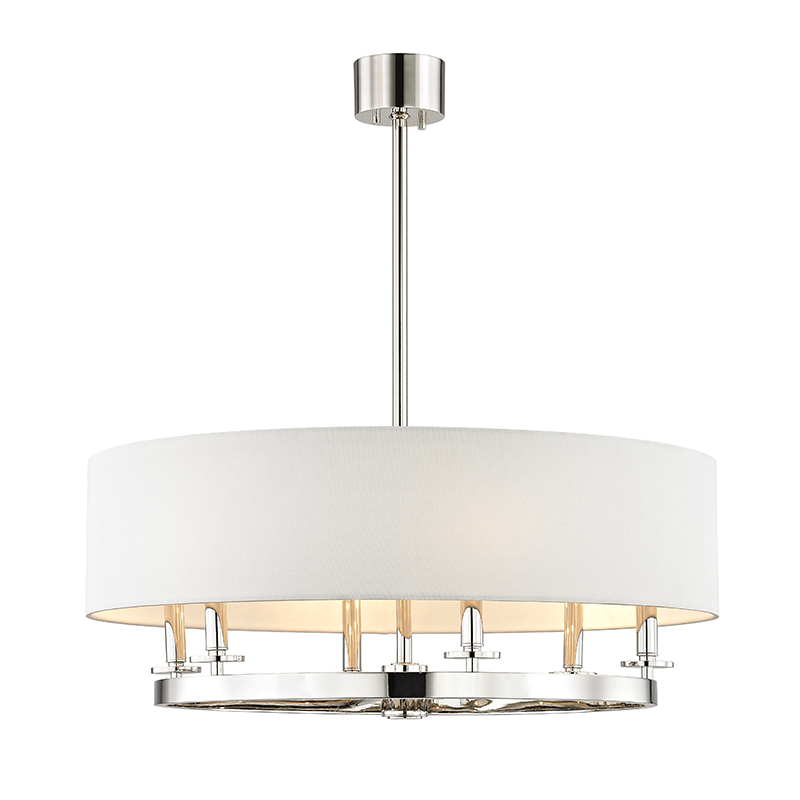 Durham 6 Light Pendant-Hudson Valley-HVL-6530-PN-PendantsPolished Nickel-3-France and Son