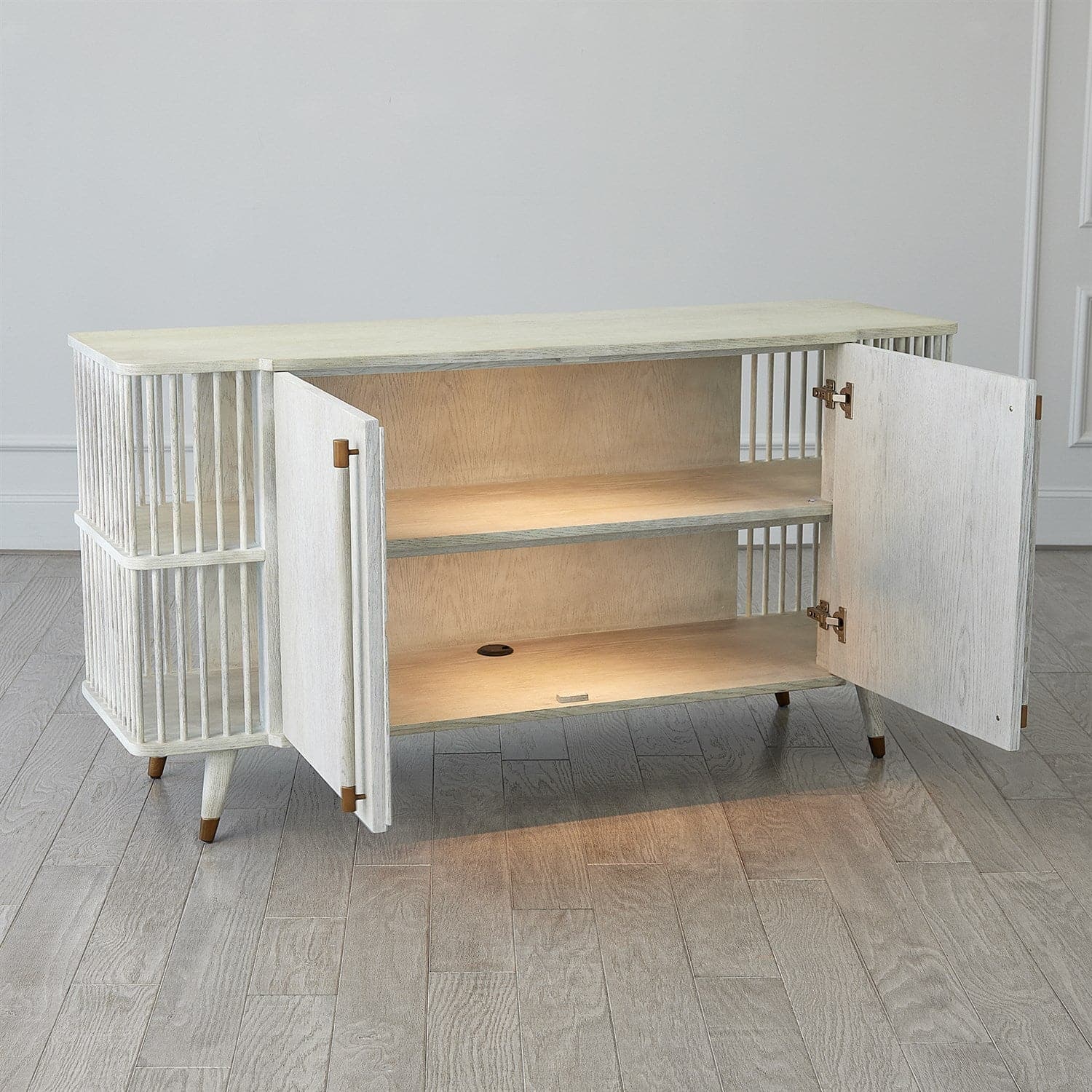 Arbor Media Cabinet-White Washed