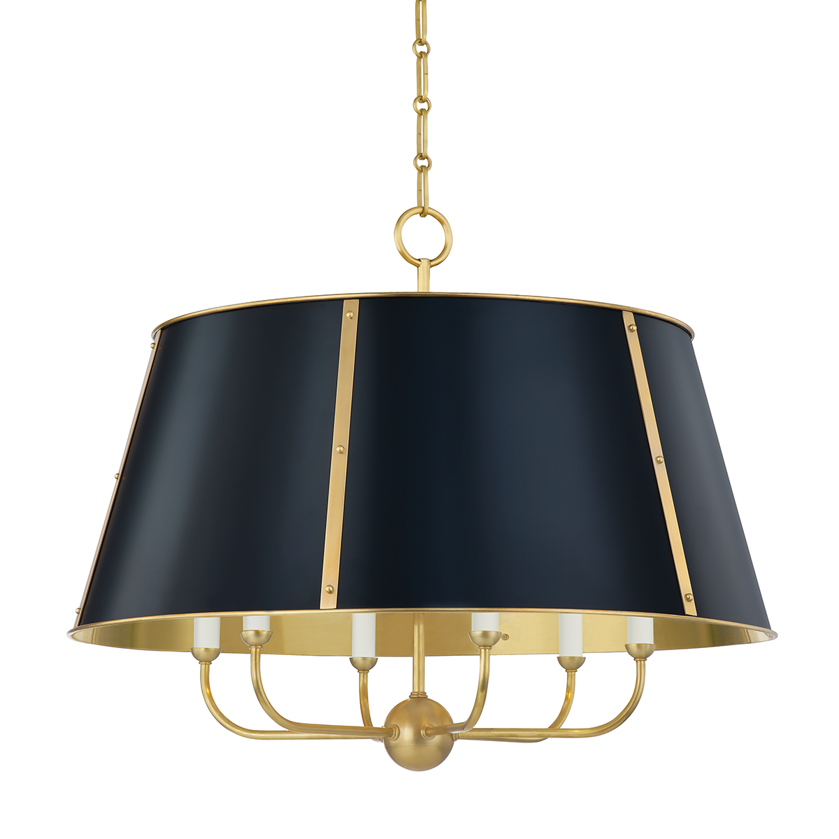 Cambridge 6 Light Chandelier-Hudson Valley-HVL-MDS121-AGB/DBL-ChandeliersAged Brass/Darkest Blue-1-France and Son