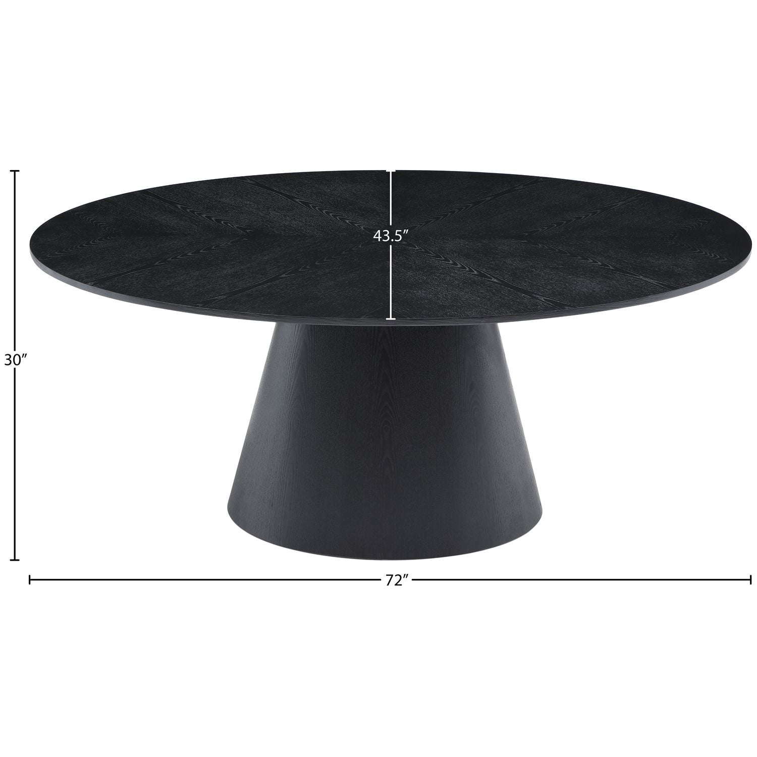 Gavin Oak Veneer Dining Table — Black
