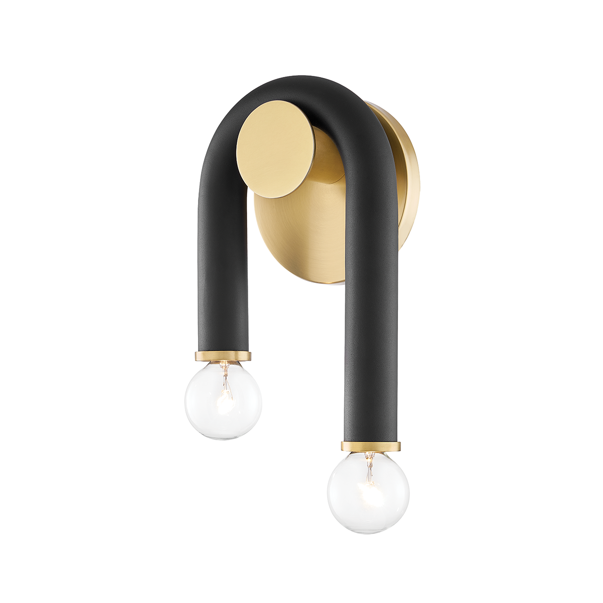 Whit 2 Light Wall Sconce-Mitzi-HVL-H382102-AGB/BK-Outdoor Wall SconcesAged Brass / Black-1-France and Son