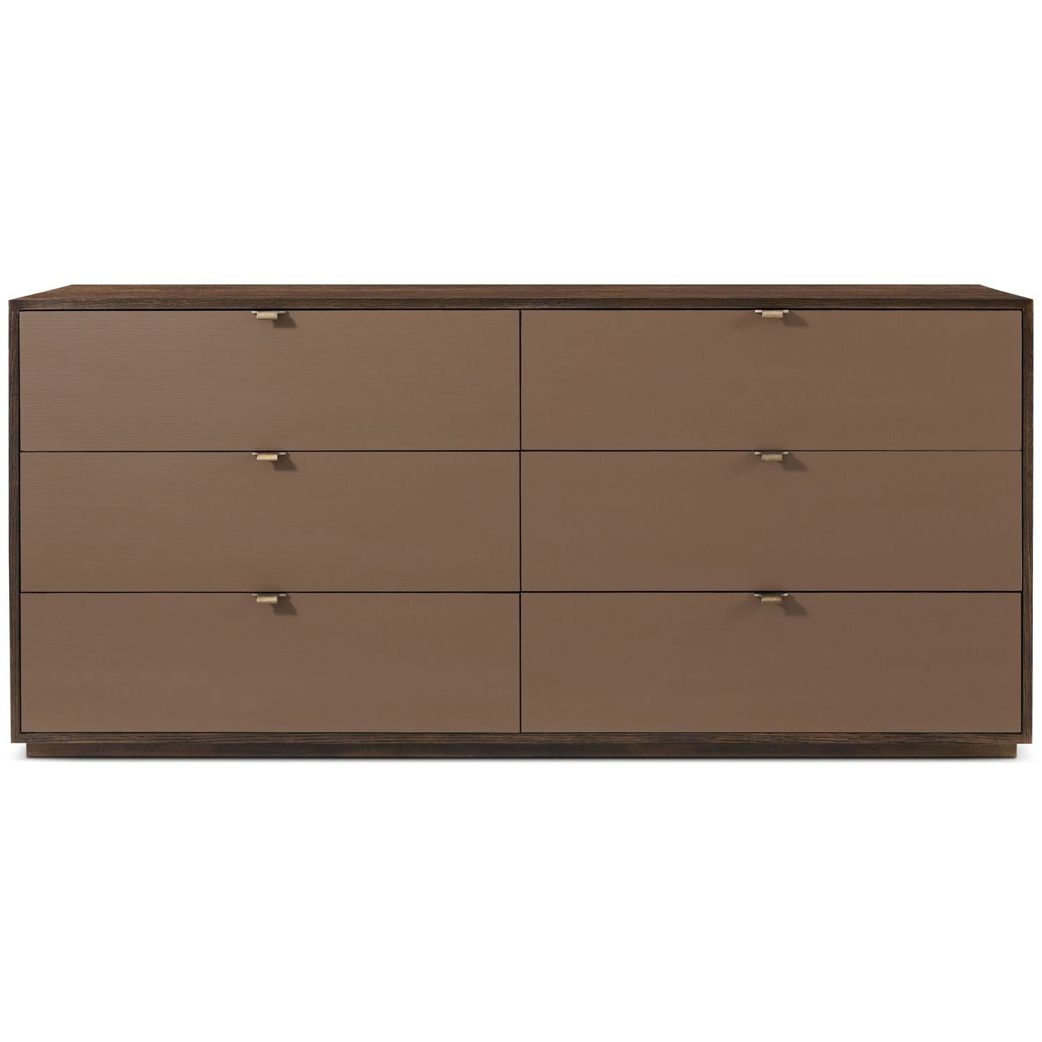 Kyoto 6-Drawer Dresser - Brown / Brown Reconstituted Leather