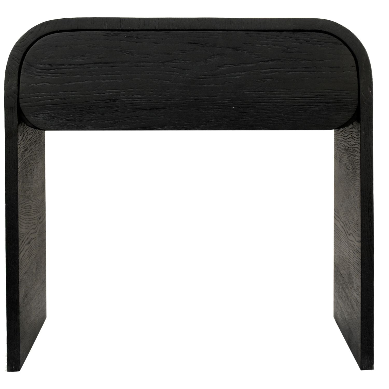 Cresthill Oak Wood Nightstand — Black