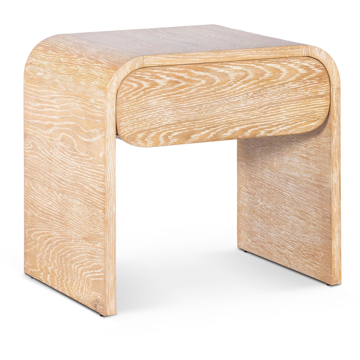 Cresthill Oak Wood Nightstand — White