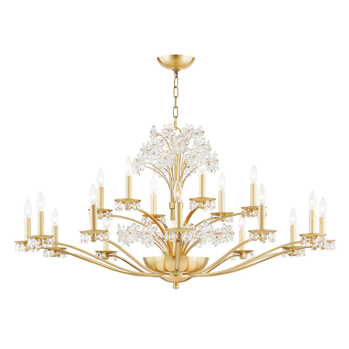 Beaumont 20 Light Chandelier-Hudson Valley-HVL-4452-AGB-ChandeliersAged Brass-1-France and Son