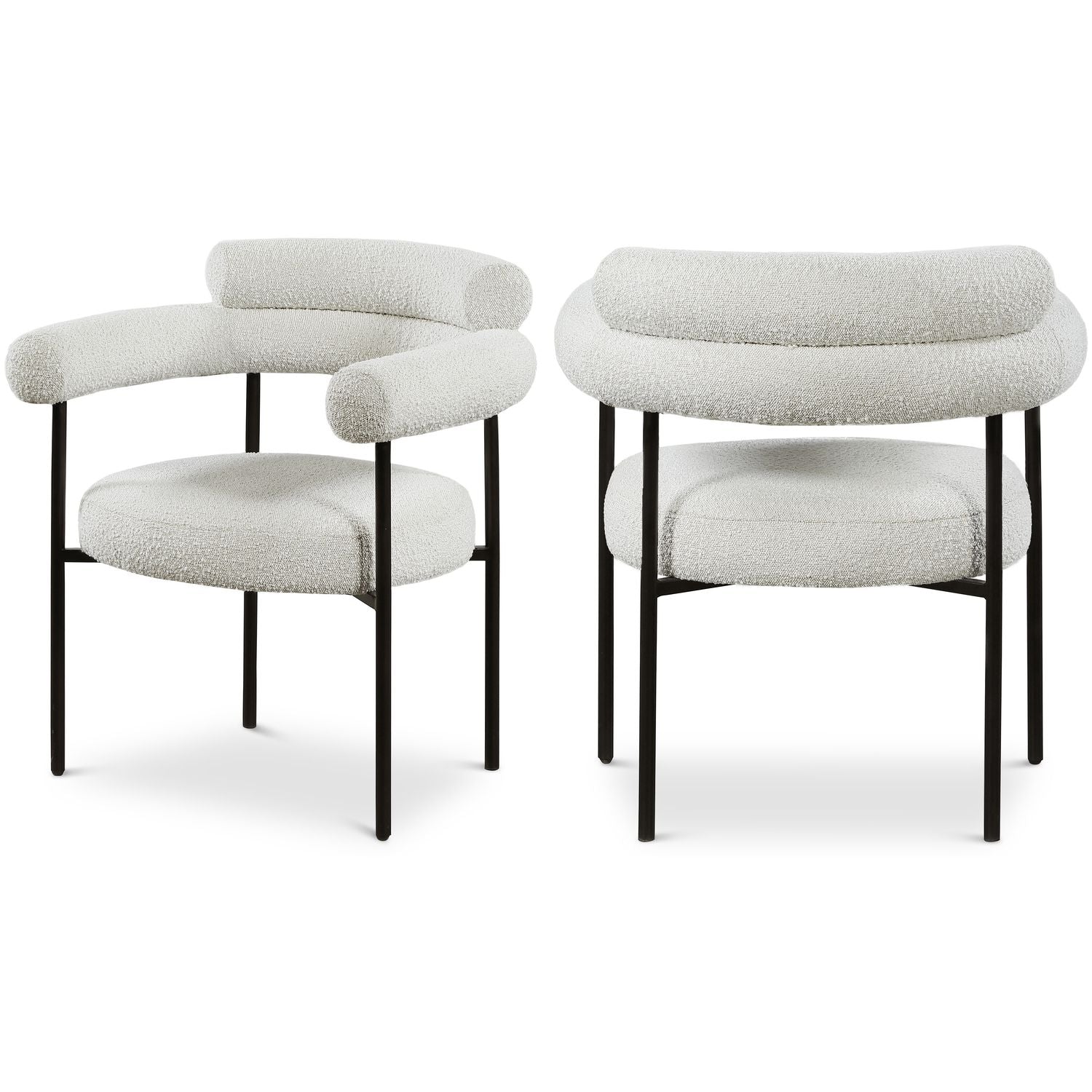 Blake Cream Boucle Fabric Upholstered Dining Chair