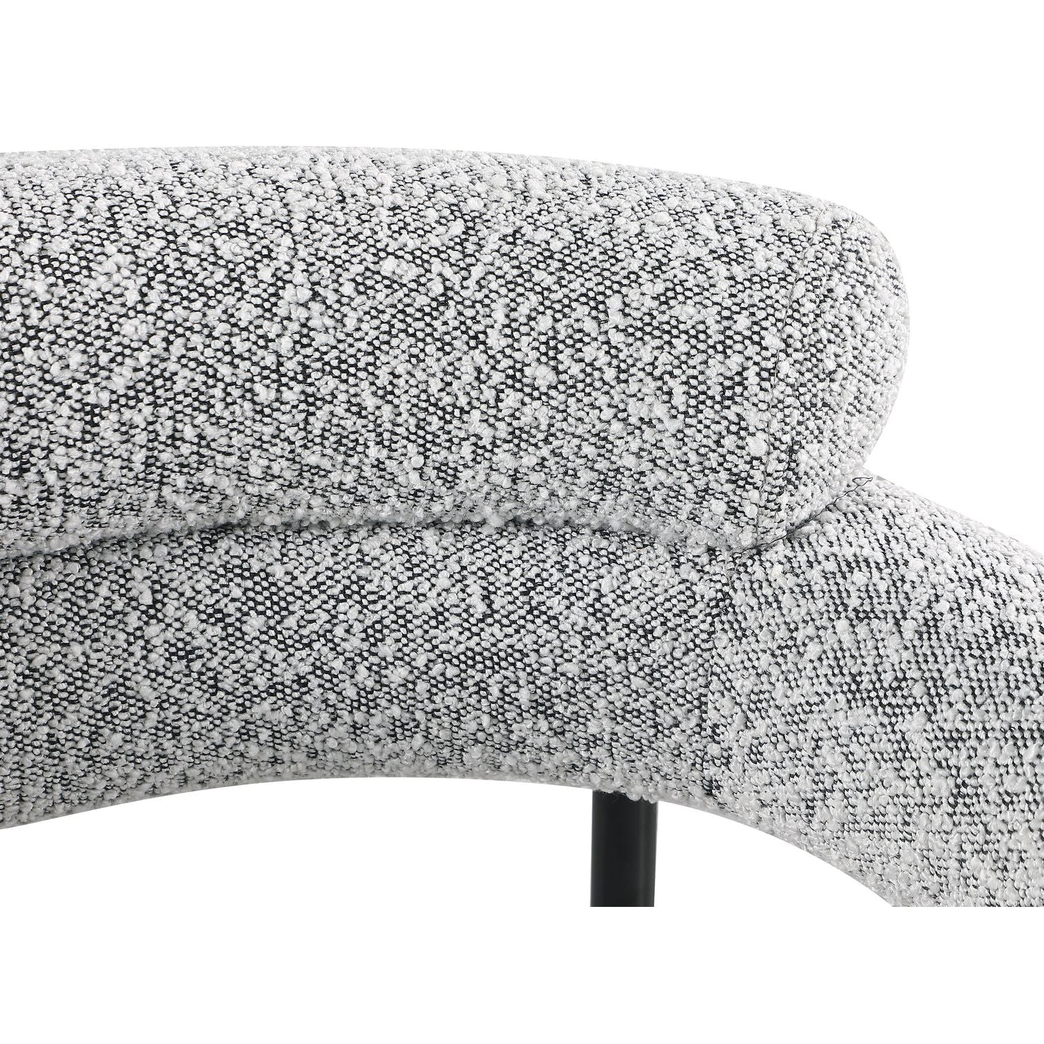 Blake Boucle Fabric Upholstered Dining Chair — Grey / Matte Black