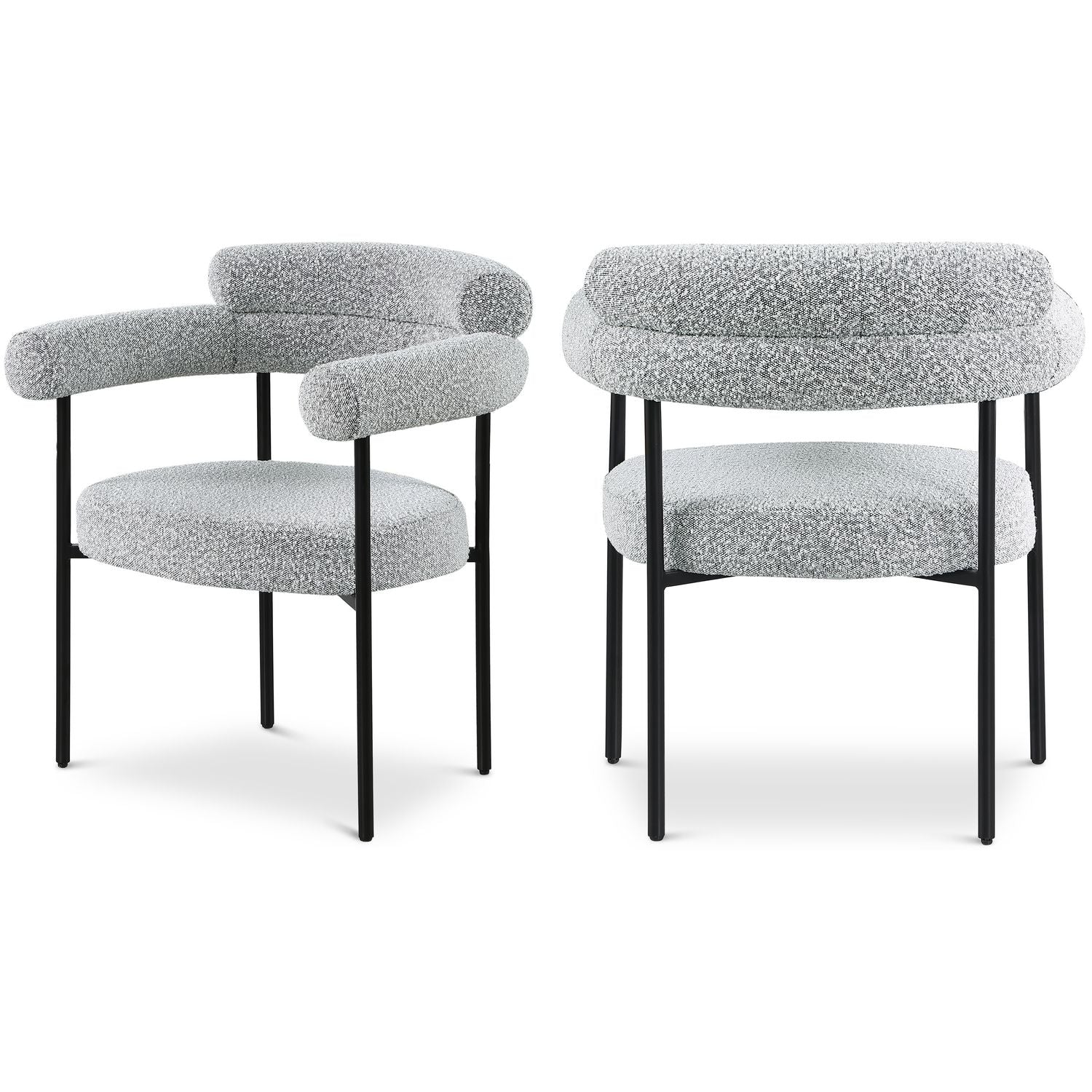 Blake Grey Boucle Fabric Upholstered Dining Chair