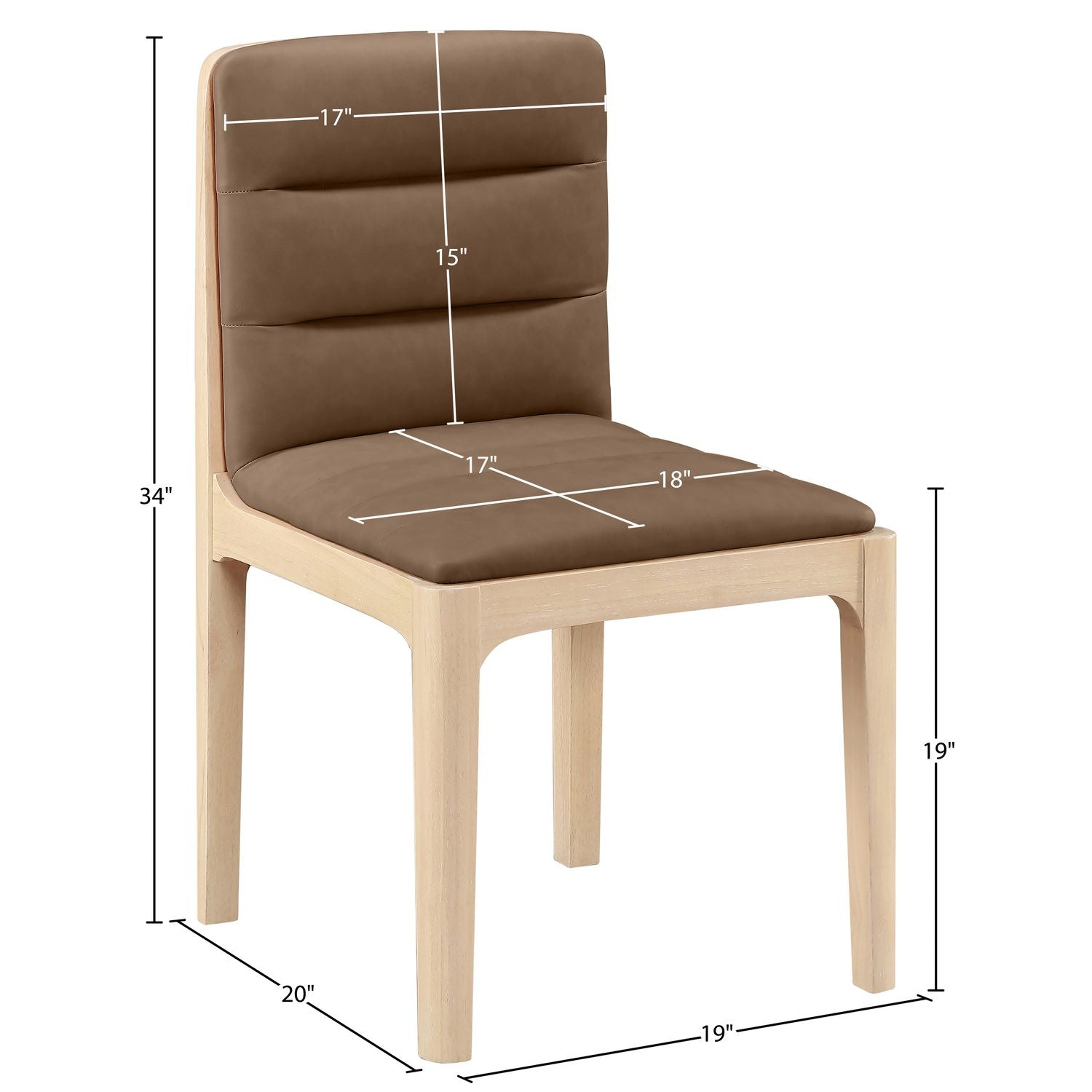 Ellis Cane And Vegan Leather Upholstered Dining Chair — Brown / Natural