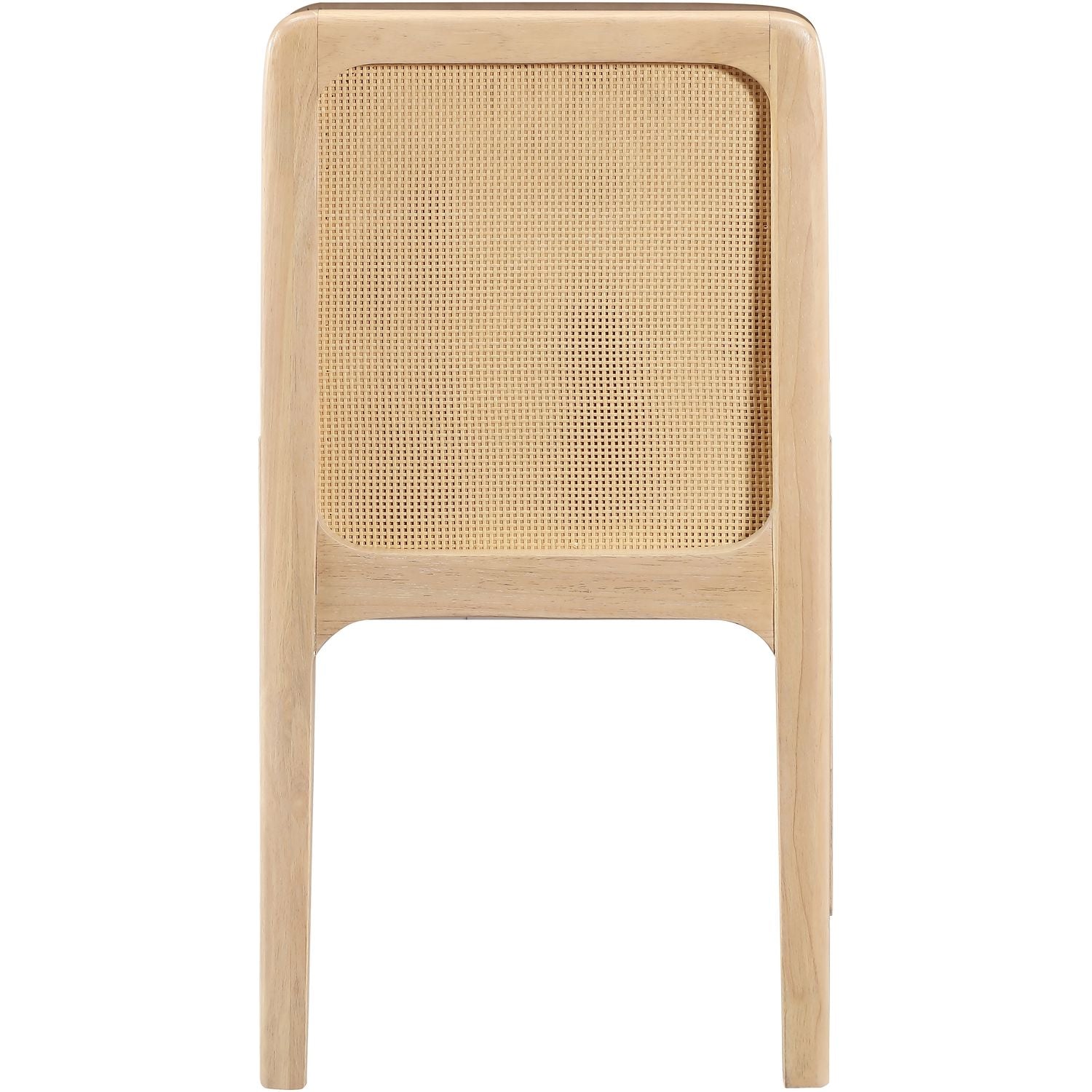 Ellis Cane And Vegan Leather Upholstered Dining Chair — Brown / Natural