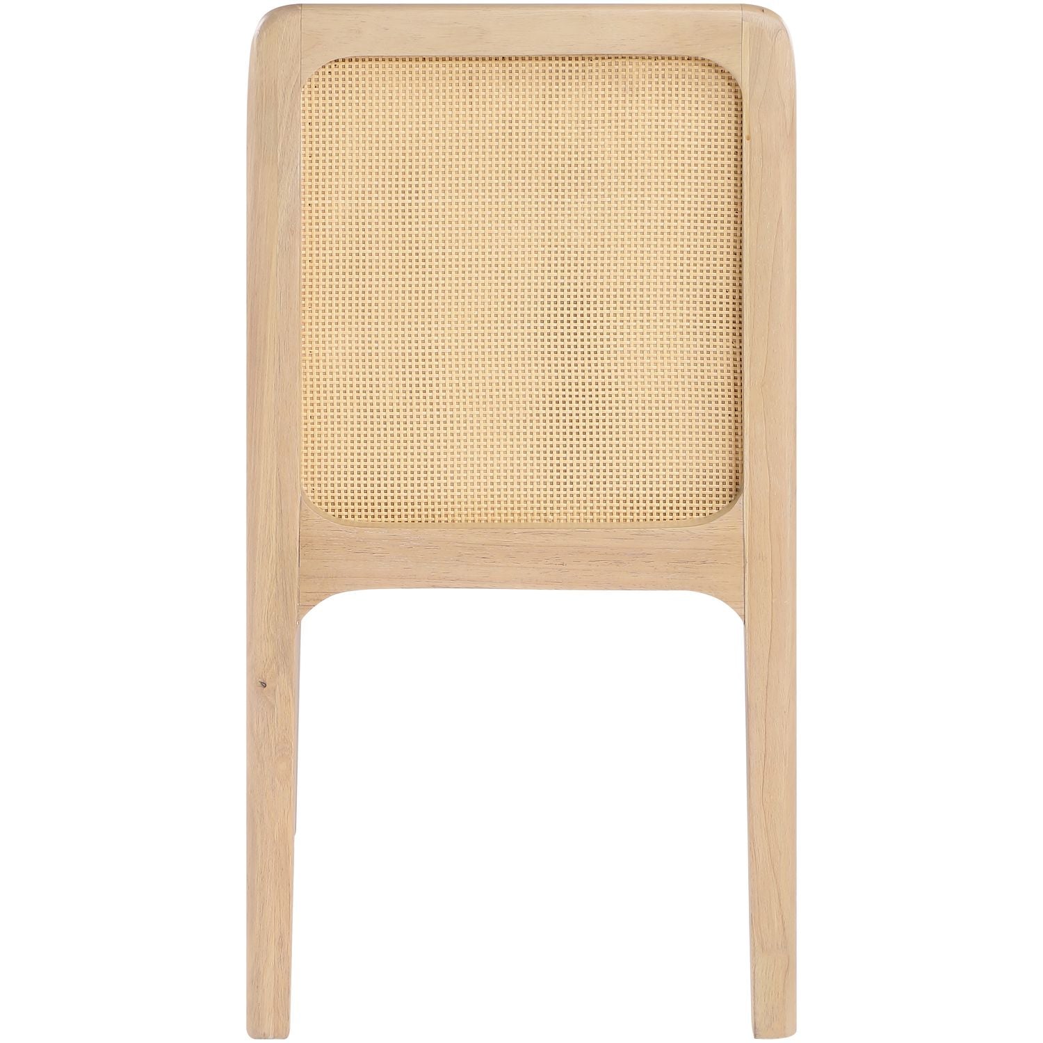 Ellis Cane And Vegan Leather Upholstered Dining Chair — Tan / Natural