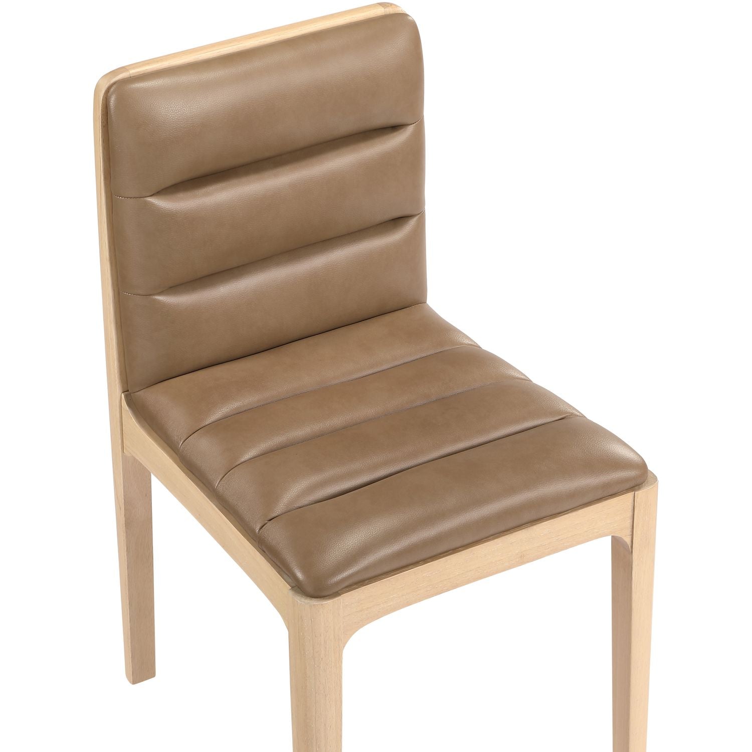 Ellis Cane And Vegan Leather Upholstered Dining Chair — Tan / Natural
