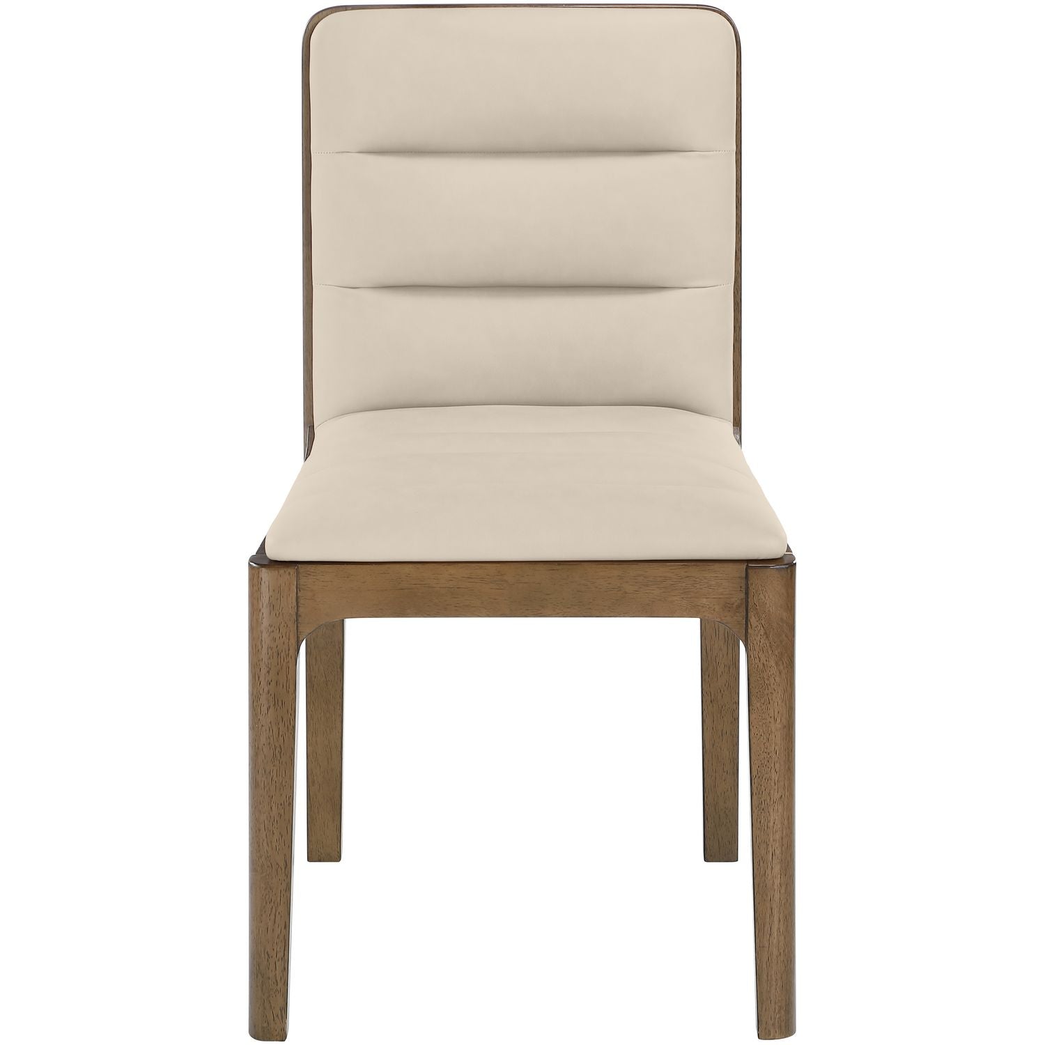 Ellis Cane And Vegan Leather Upholstered Dining Chair — Beige / Brown