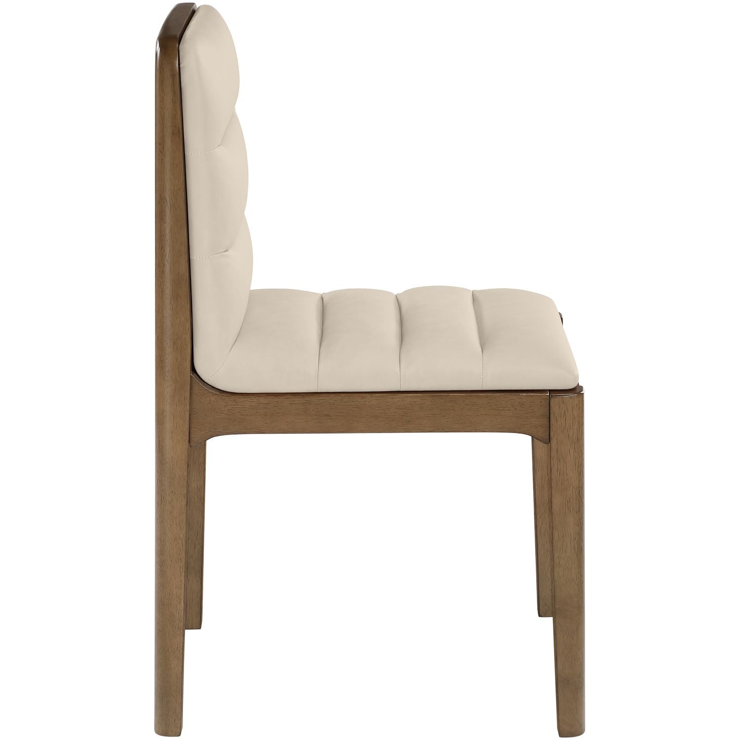 Ellis Cane And Vegan Leather Upholstered Dining Chair — Beige / Brown