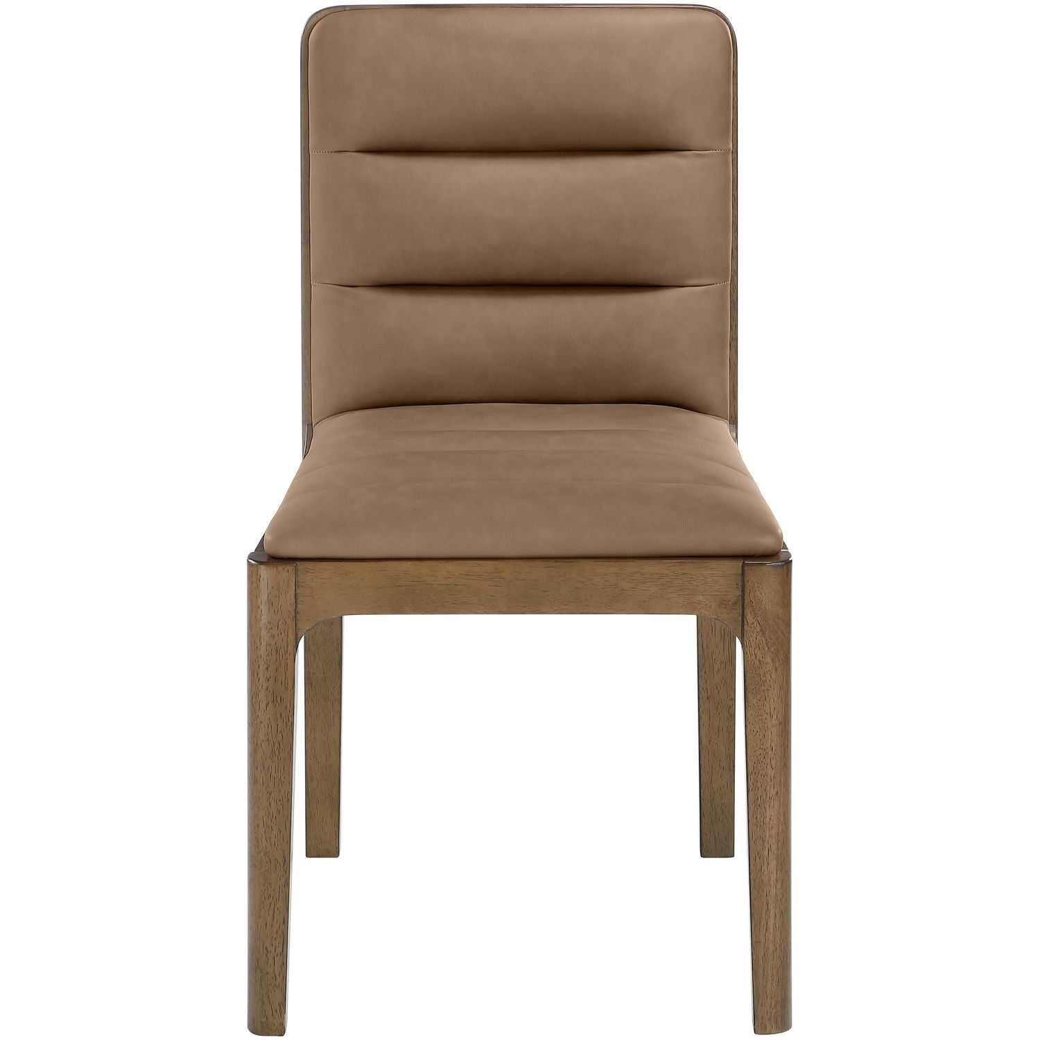 Ellis Cane And Vegan Leather Upholstered Dining Chair — Brown / Brown