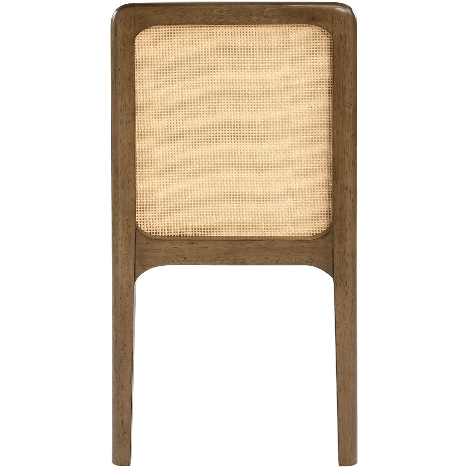 Ellis Cane And Vegan Leather Upholstered Dining Chair — Cream / Brown