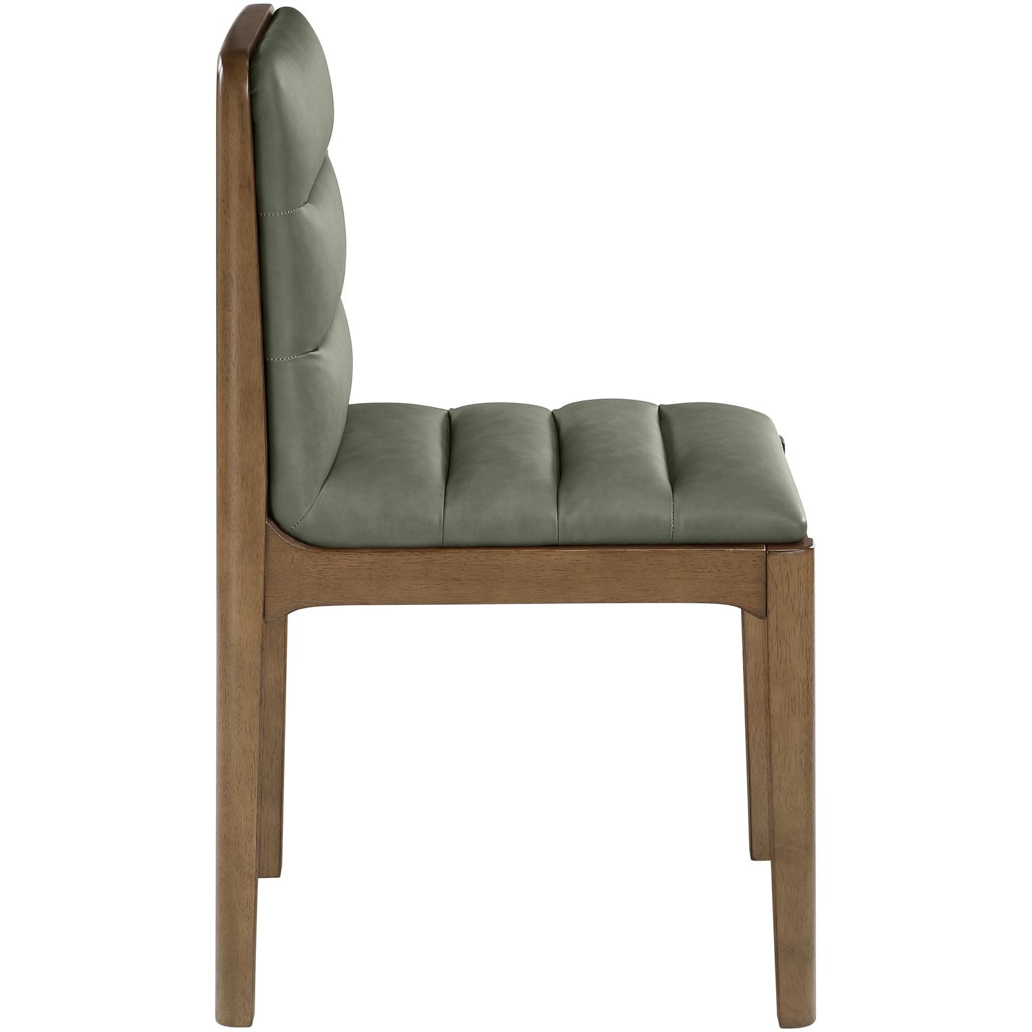 Ellis Cane And Vegan Leather Upholstered Dining Chair — Green / Brown